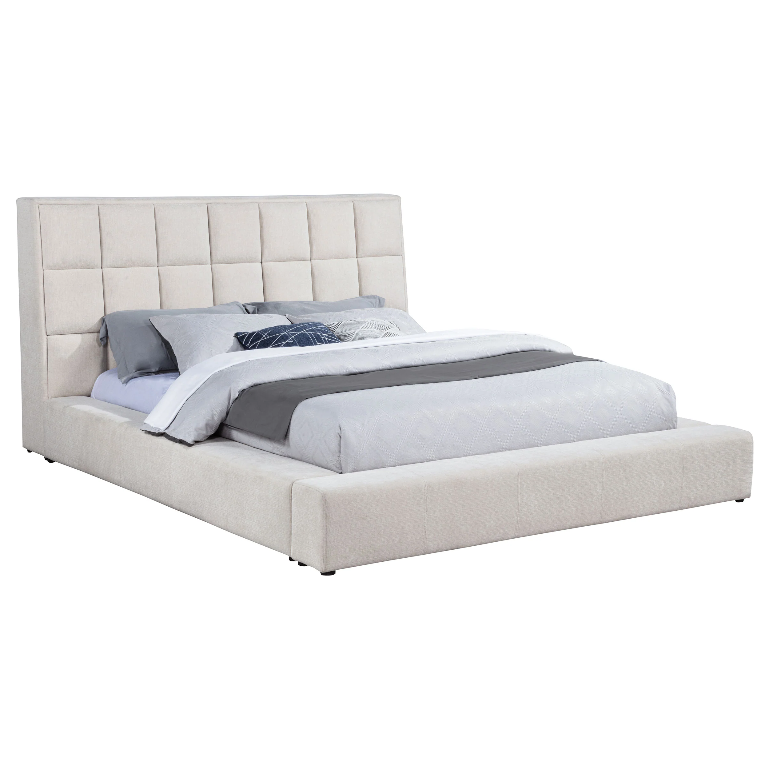 Dreux Upholstered California King Panel Platform Bed Cream - Image 2