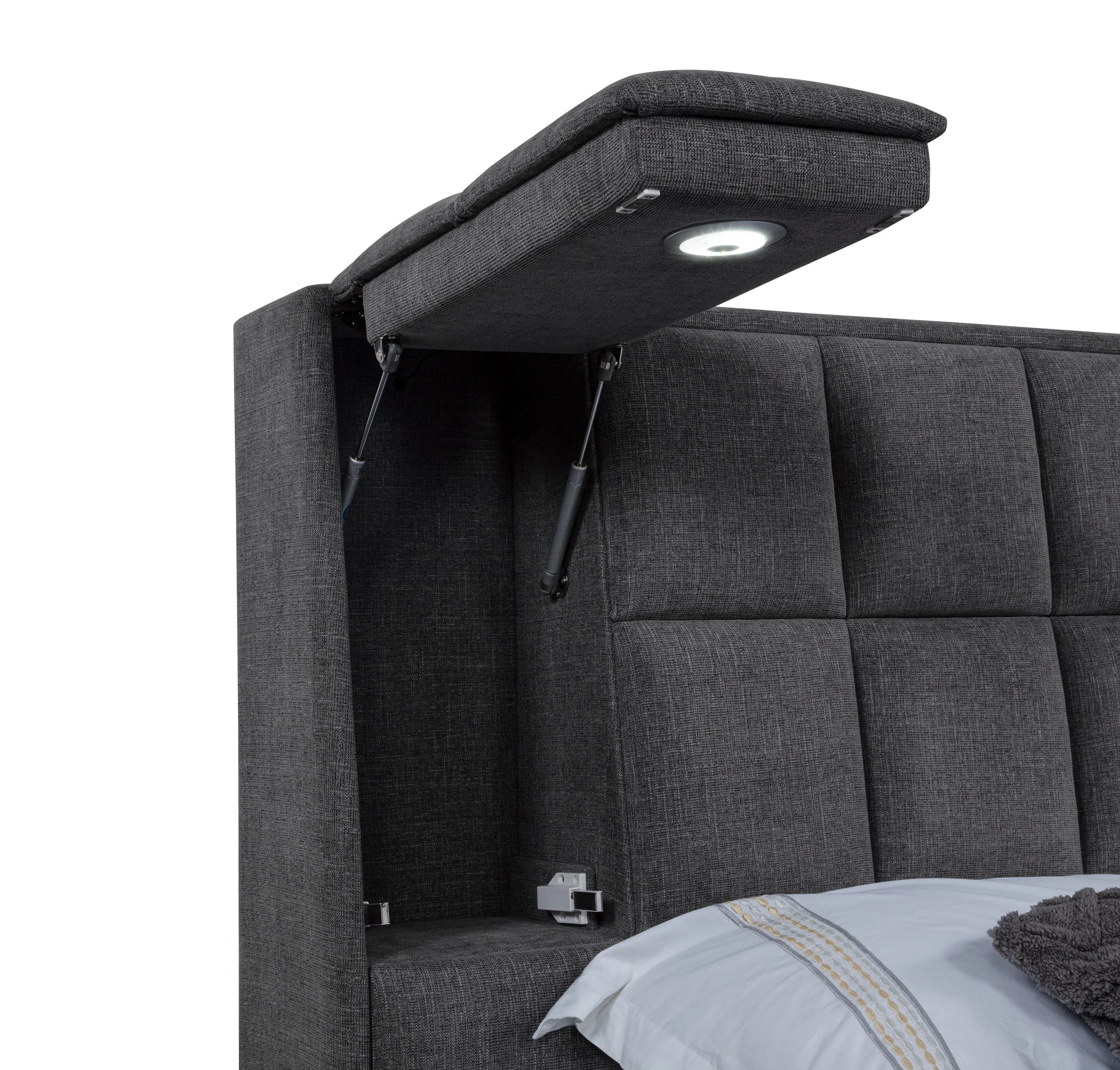 Dreux Upholstered Queen Panel Platform Bed Grey - Image 11