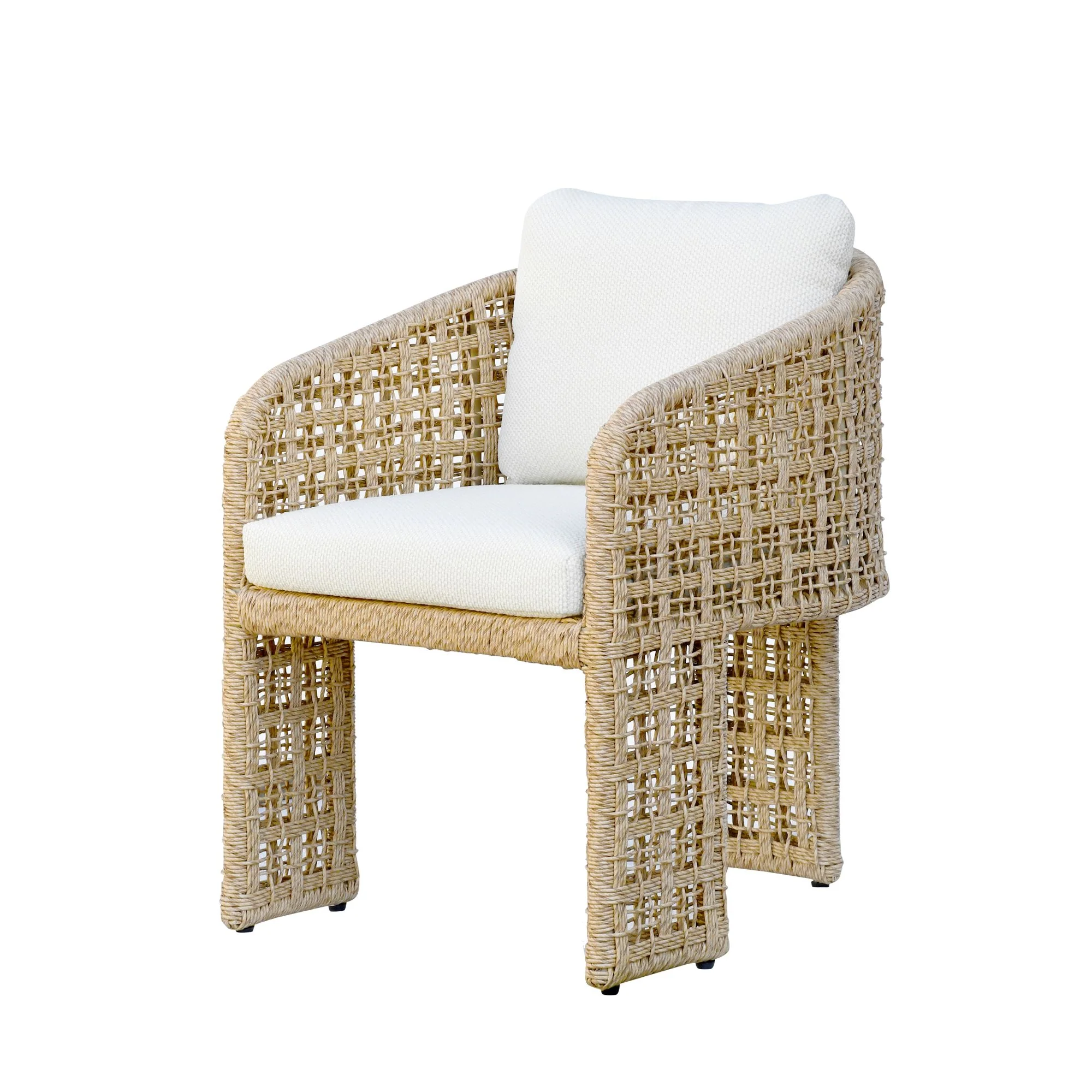 Driftbay - 7-Piece Coastal Rope Outdoor Dining Set - White / Natural - Image 2