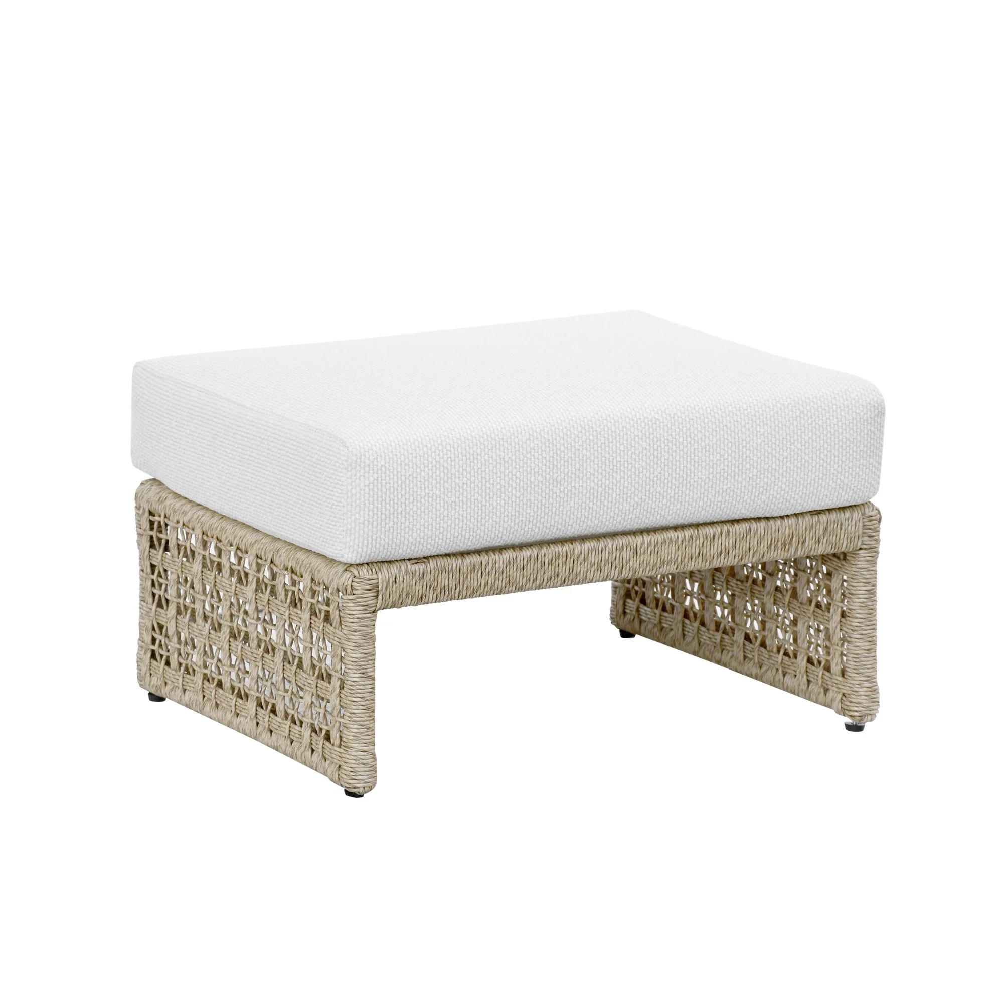 Driftbay - Outdoor Club Chair And Ottoman Set - White / Natural - Image 2