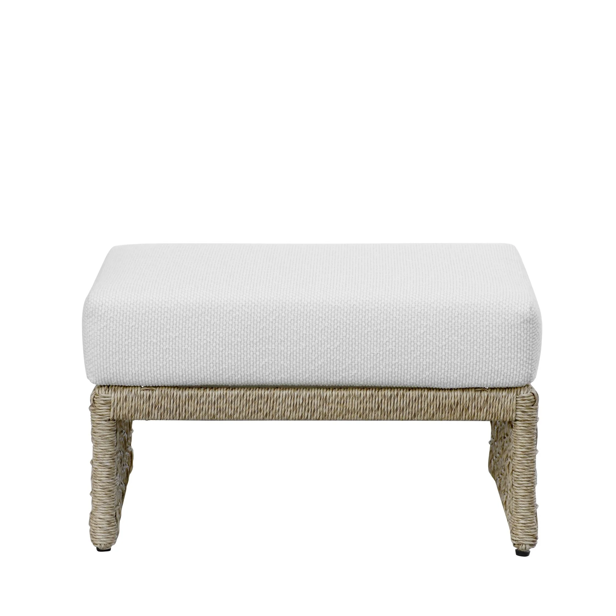 Driftbay - Outdoor Club Chair And Ottoman Set - White / Natural - Image 5