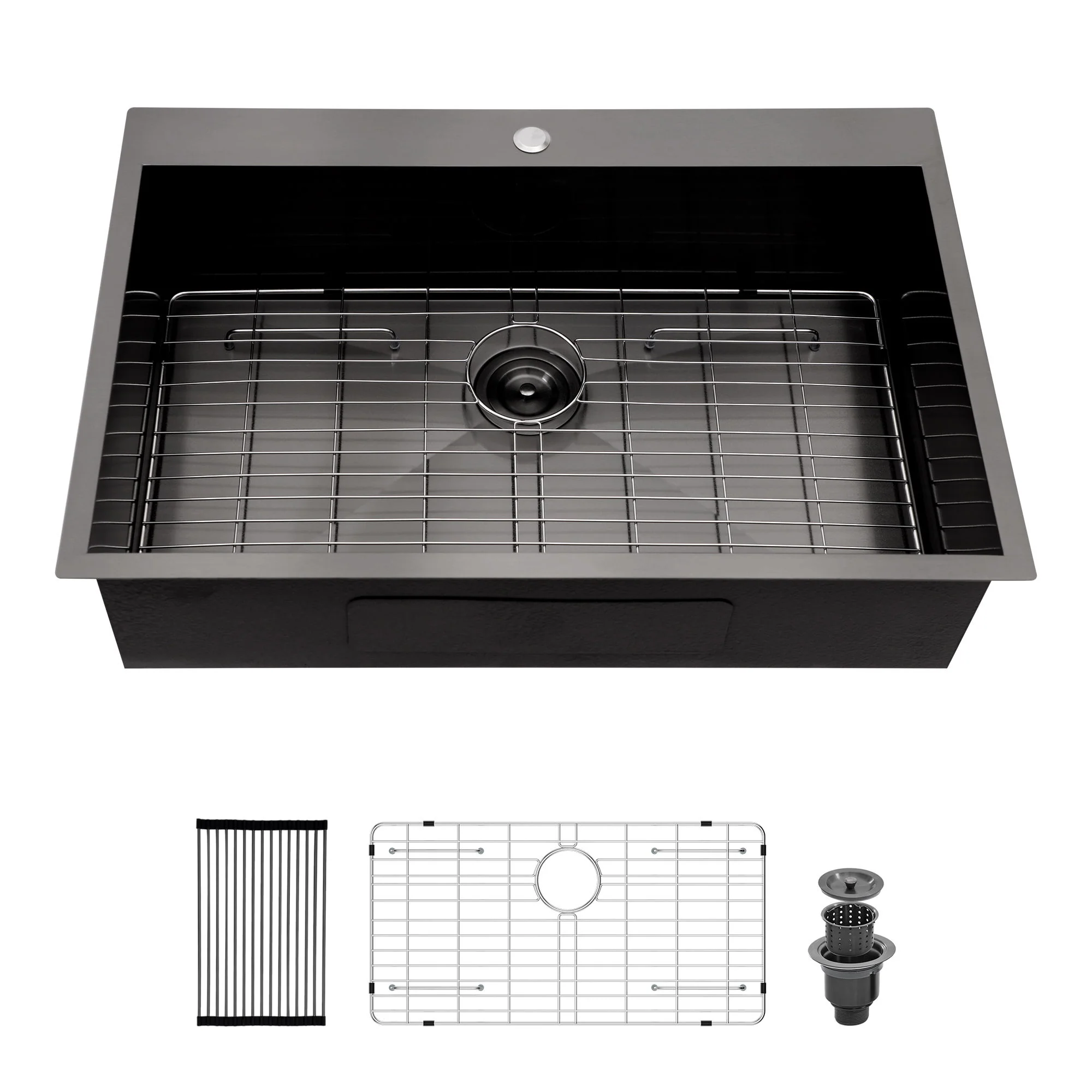 Drop In Kitchen Sink, 16 Gauge Stainless Steel, Topmount