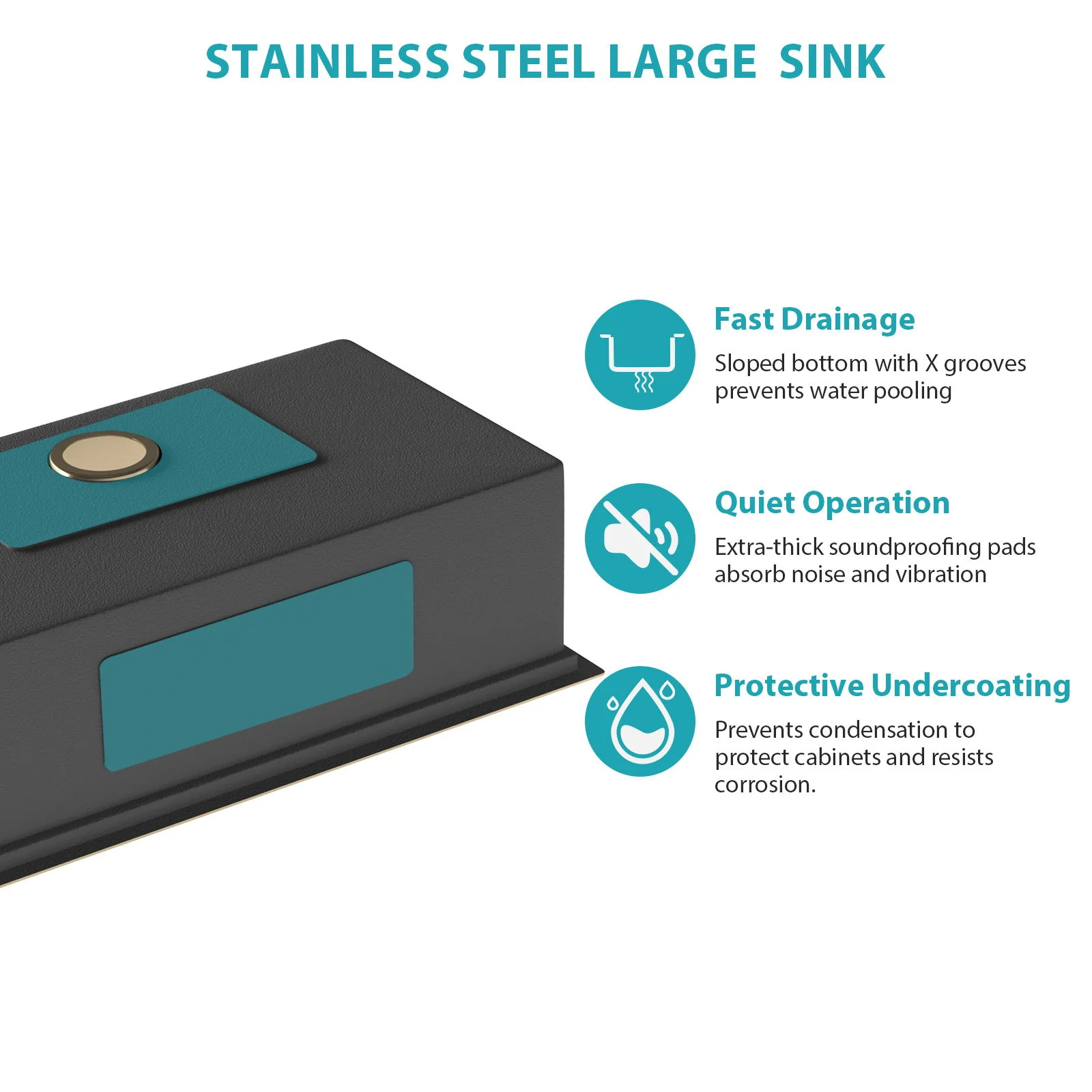 Drop In Kitchen Sink Stainless Steel 16 Gauge - Image 14