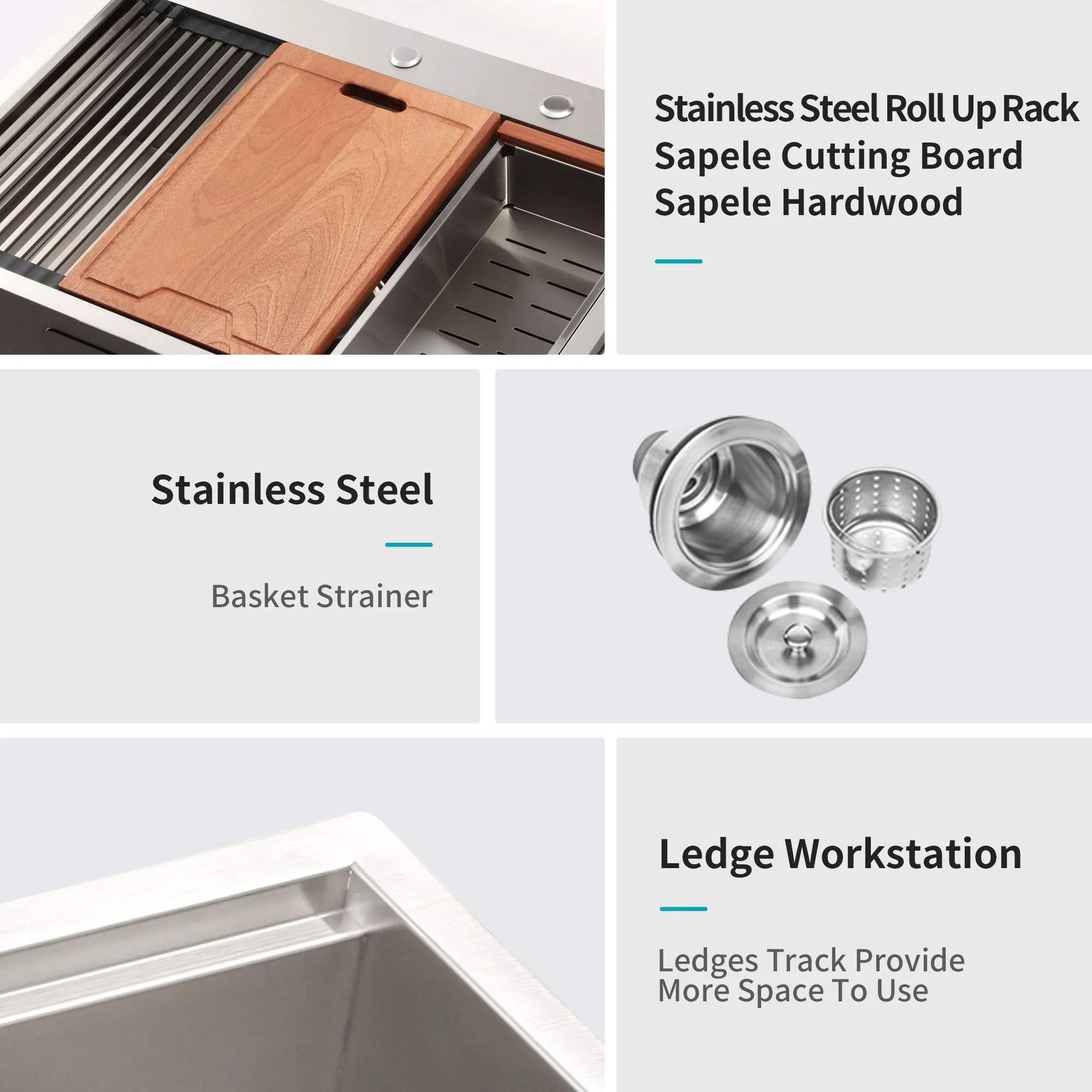 Drop In Kitchen Sink Stainless Steel 16 Gauge - Image 16
