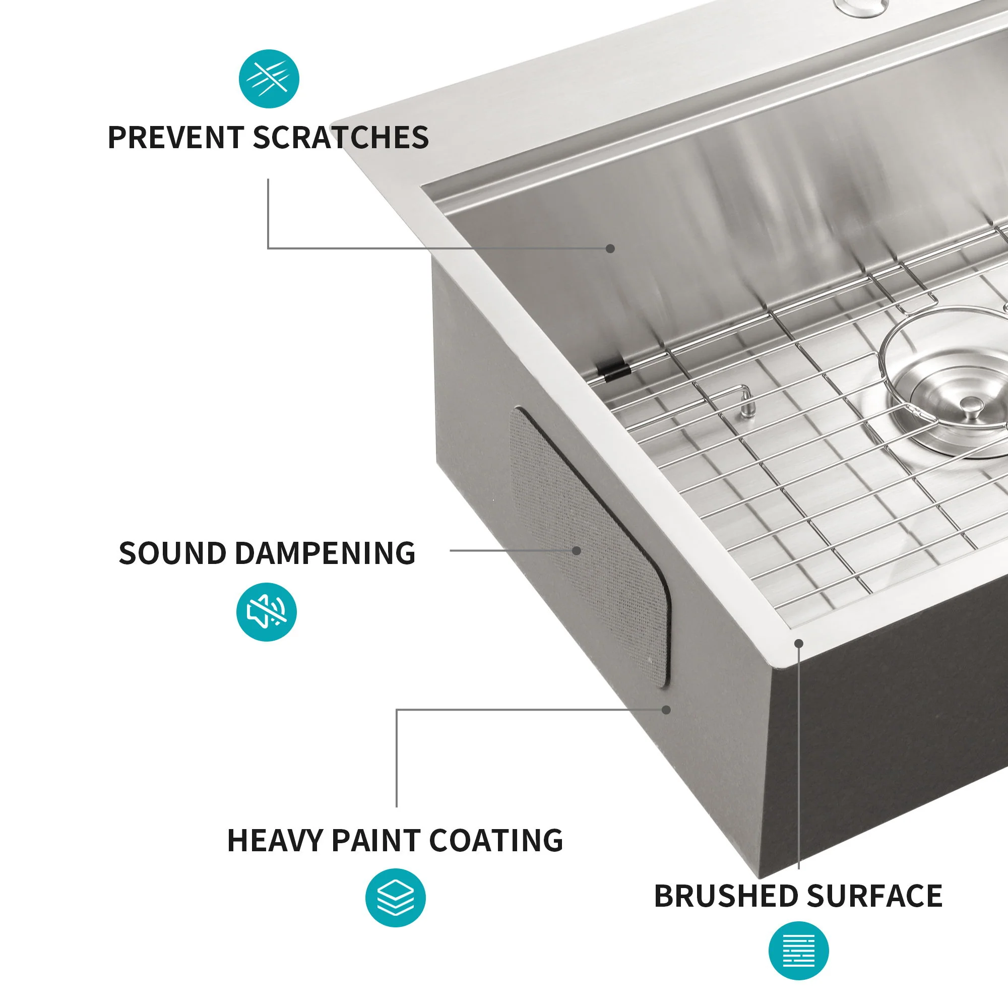 Drop In Kitchen Sink Stainless Steel 16 Gauge - Image 19