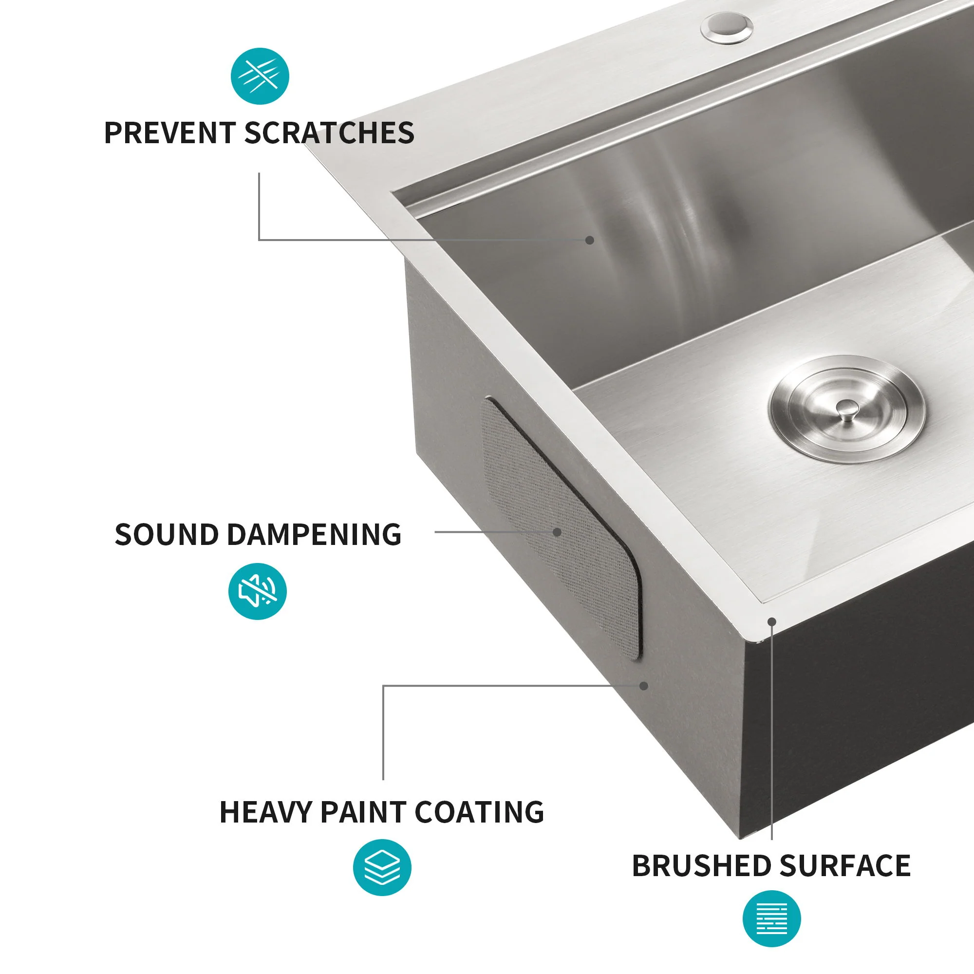 Drop In Kitchen Sink Stainless Steel 16 Gauge - Image 25