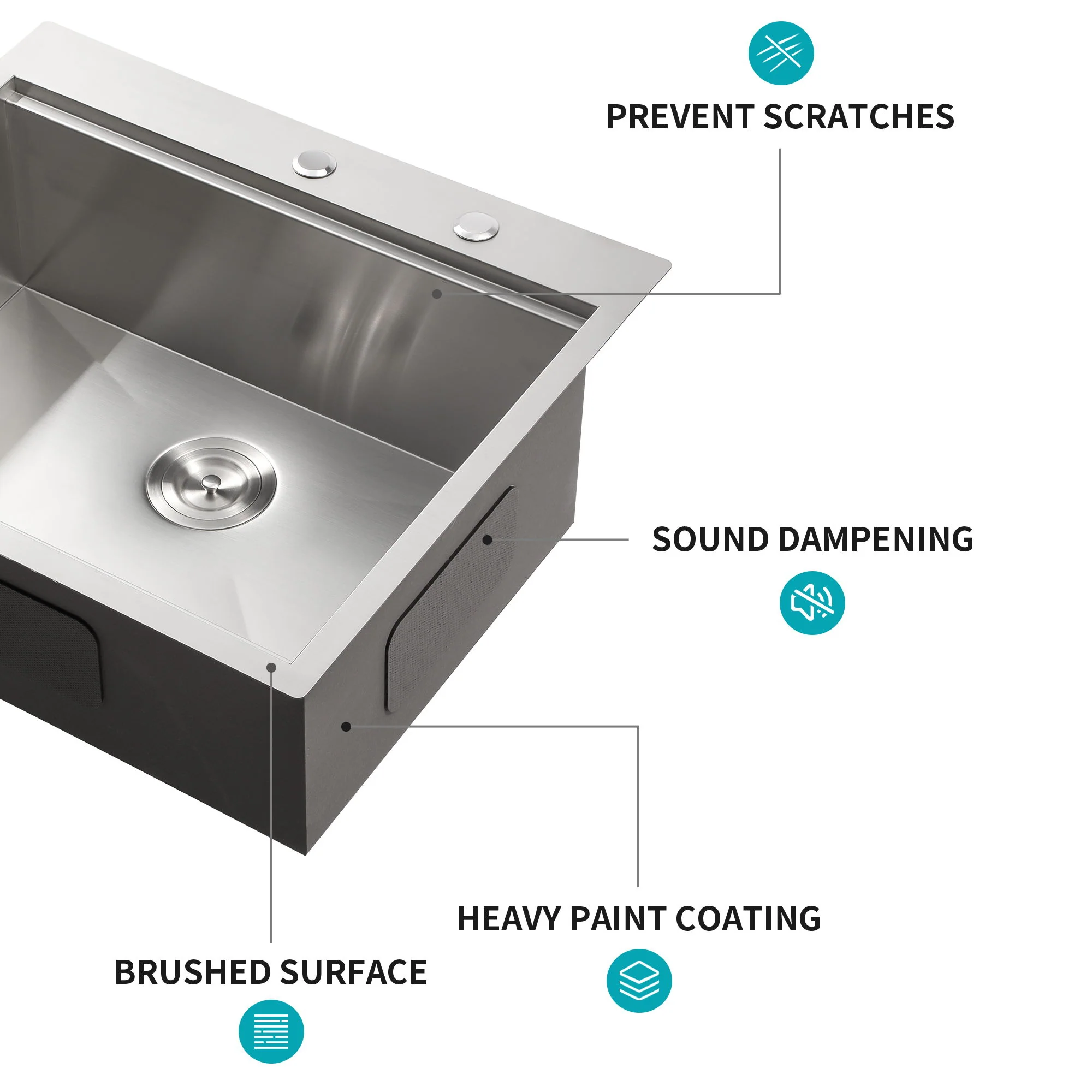 Drop In Kitchen Sink Stainless Steel 16 Gauge - Image 26