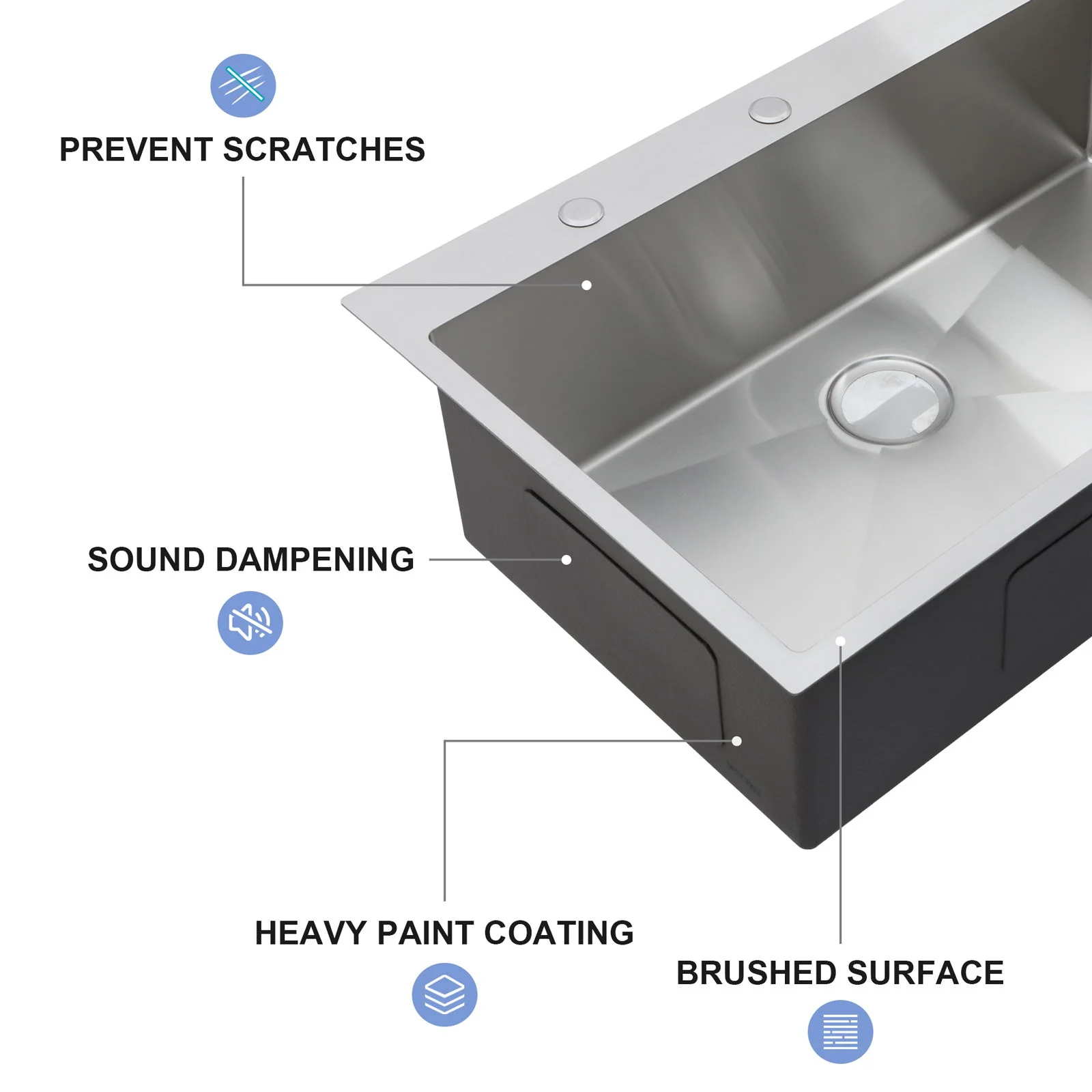 Drop In Kitchen Sink With Pull Down Faucet And Soap Dispenser - Image 10