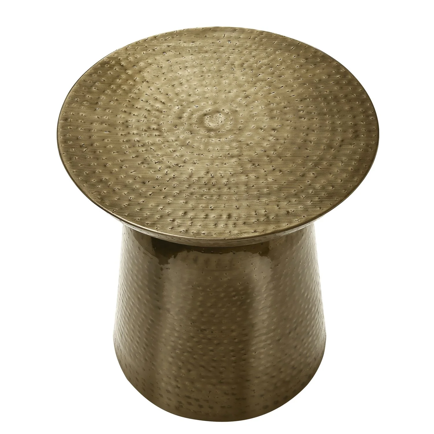 Drum Accent Side Table, Hammered Texture - Image 8