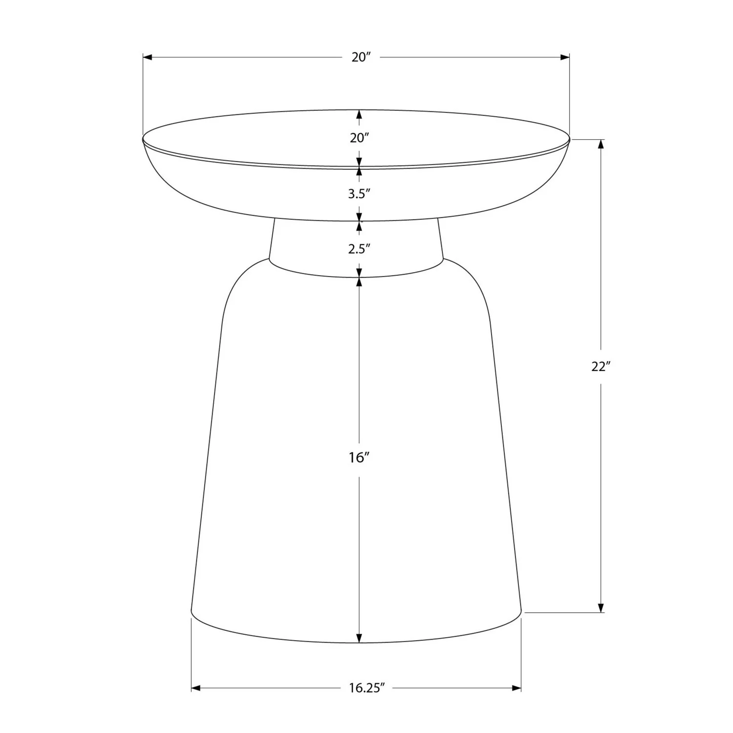 Drum Accent Side Table, Hammered Texture - Image 9