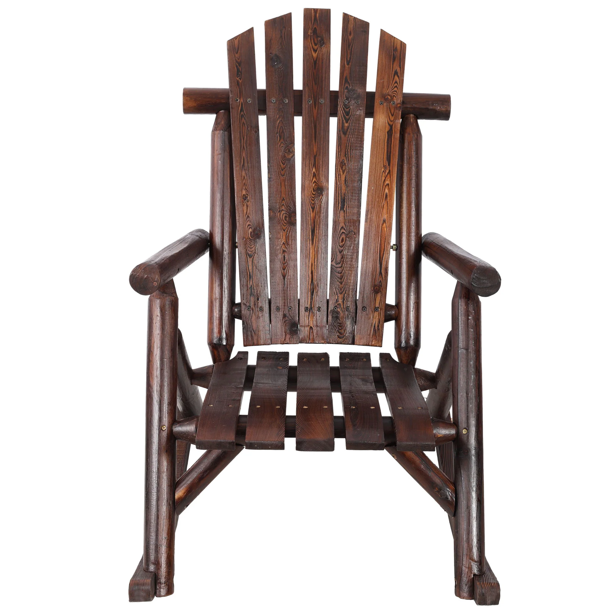 Durable Wooden Porch Rocker, Fir Log Rocking Chair - Image 4