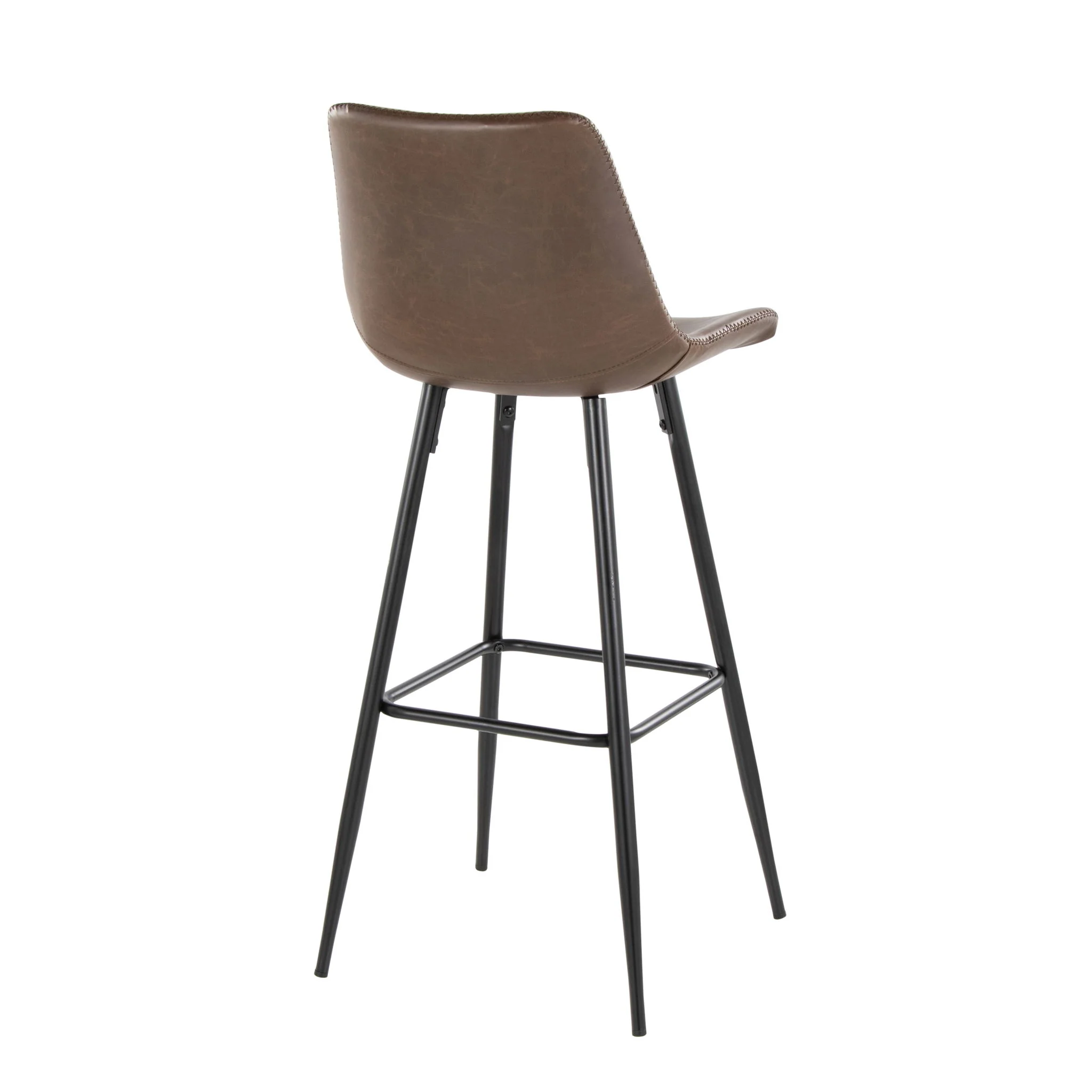 Durango - Industrial / Urban Fixed Height Counter Stool Square Footrest (Set of 2) - Black / Espresso - Image 5