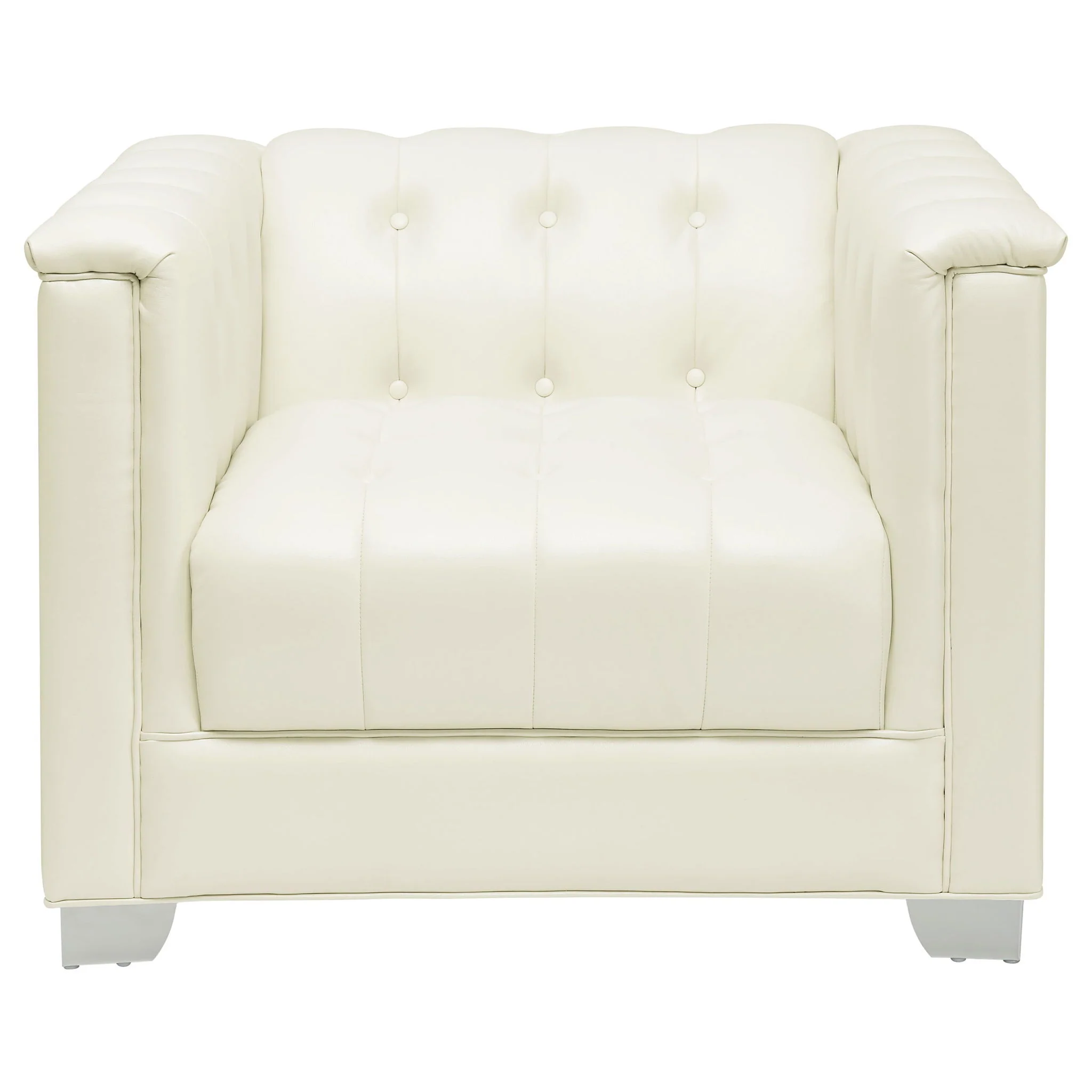 Earline - Upholstered Track Arm Accent Chair - White - Image 4