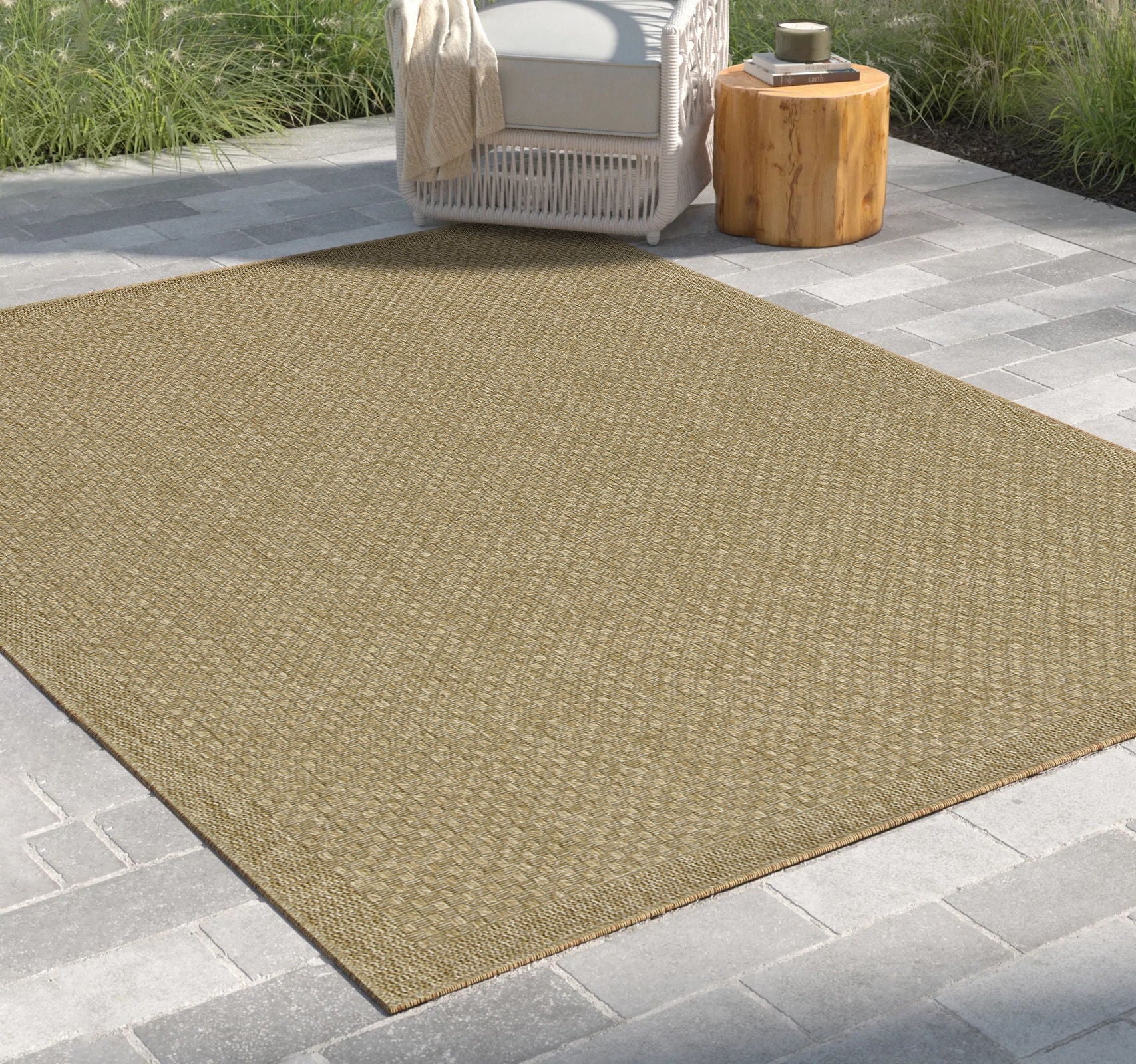 Earth - 5'3" X 7'3" Indoor, Outdoor Area Rug - Jute, Jute - Image 4