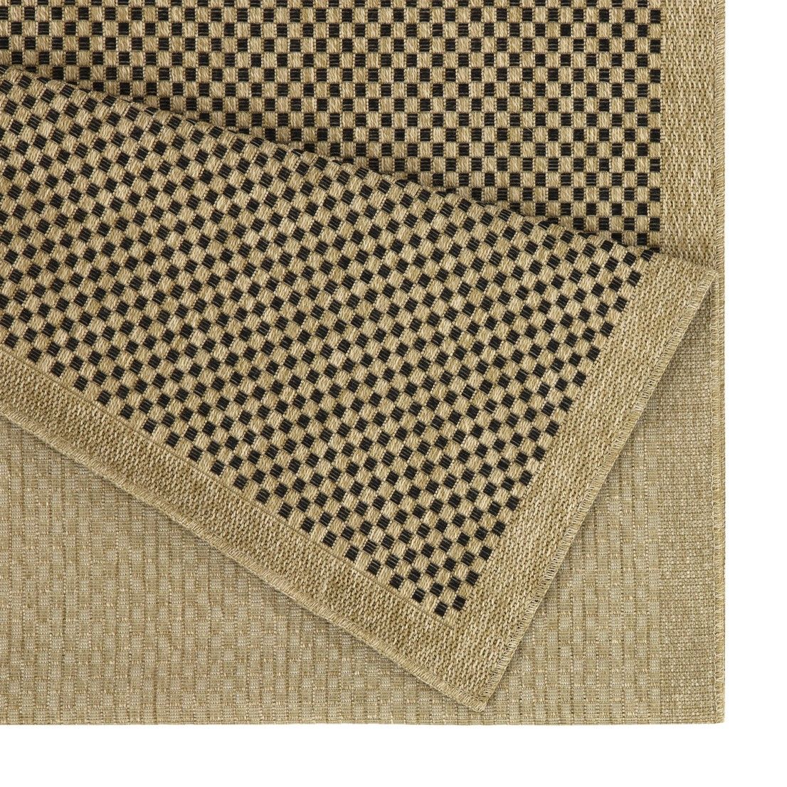 Earth - 5'3" X 7'3" Indoor, Outdoor Area Rug, Polypropylene - Jute / Black - Image 4