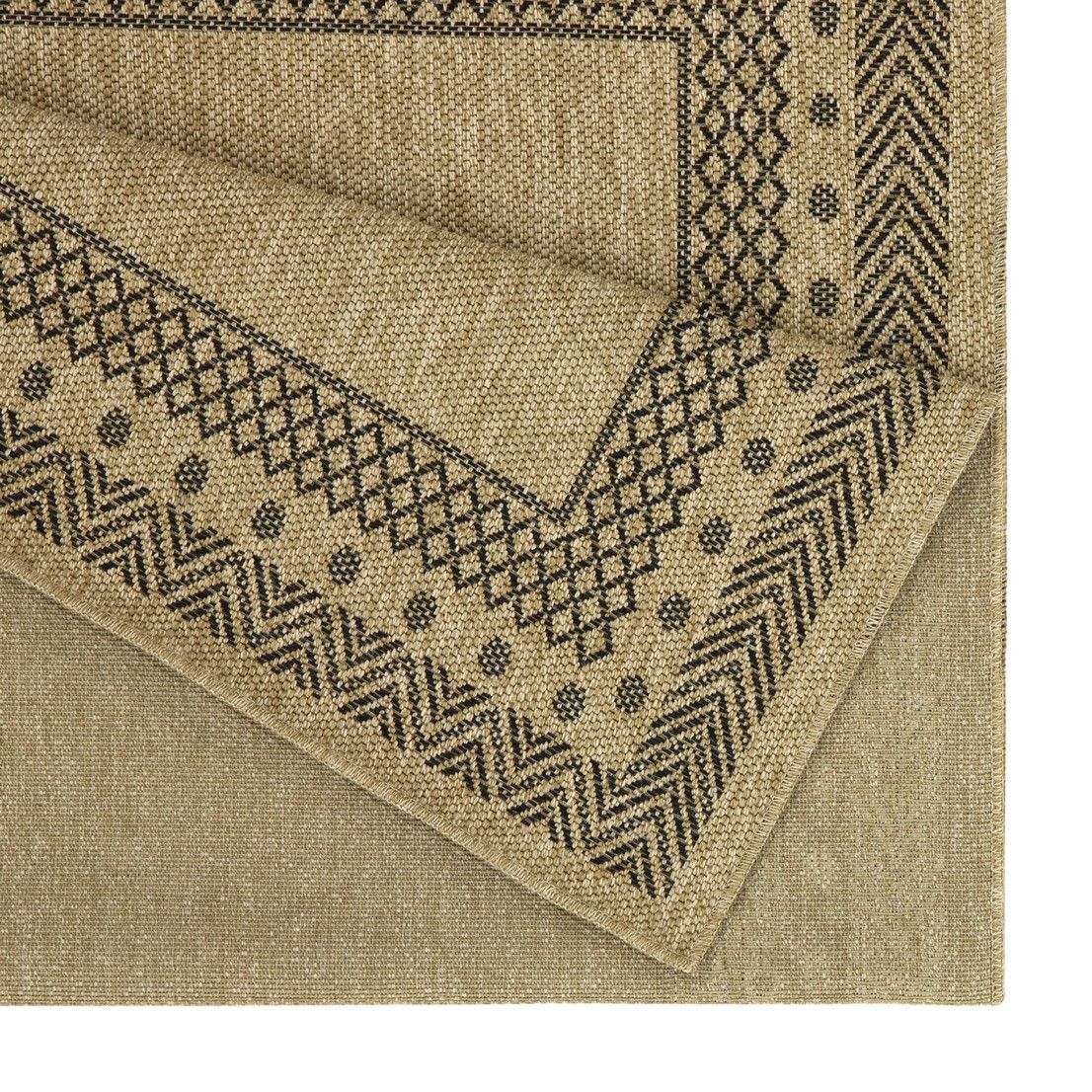 Earth - 5'3" X 7'3" Polypropylene Indoor, Outdoor Area Rug - Jute / Black - Image 3