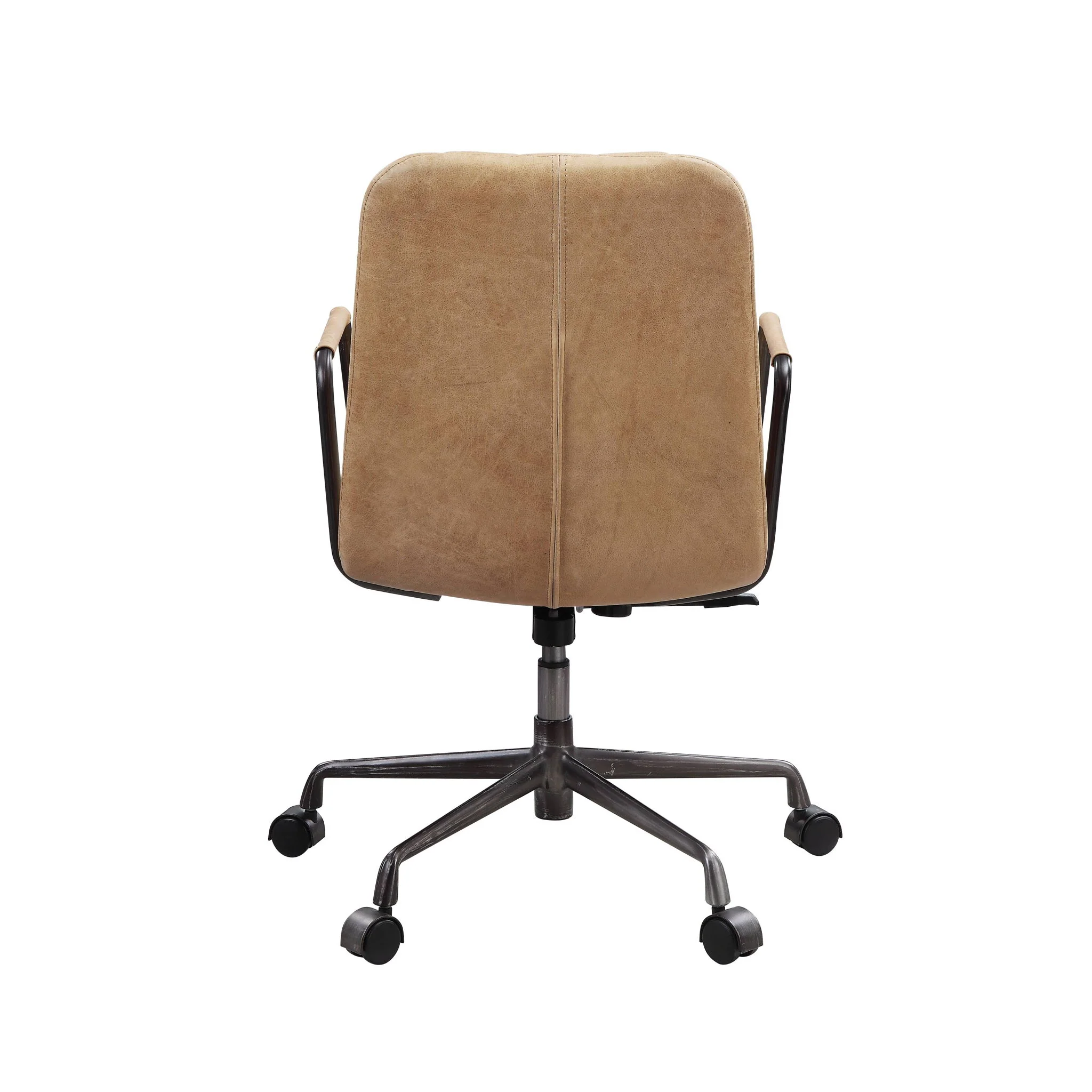 Eclarn - Top Grain Leather Office Chair - Brown - Image 9