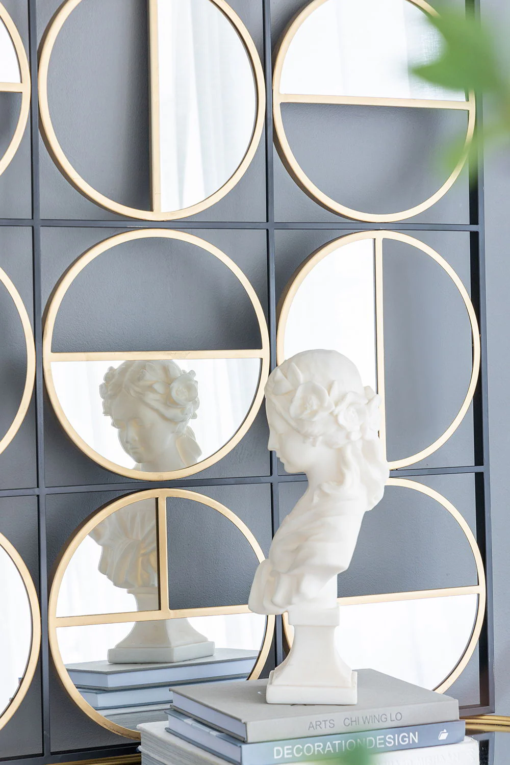 Eclectic Styling Metal Beaded Wall Mirror With Contemporary Design For Bedroom, Liveroom & Entryway - Image 15
