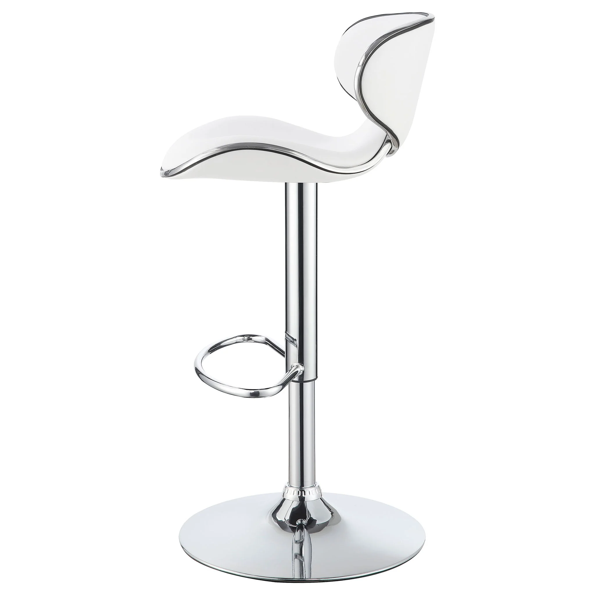 Edenton - Upholstered Adjustable Bar Stool (Set of 2) - White - Image 2