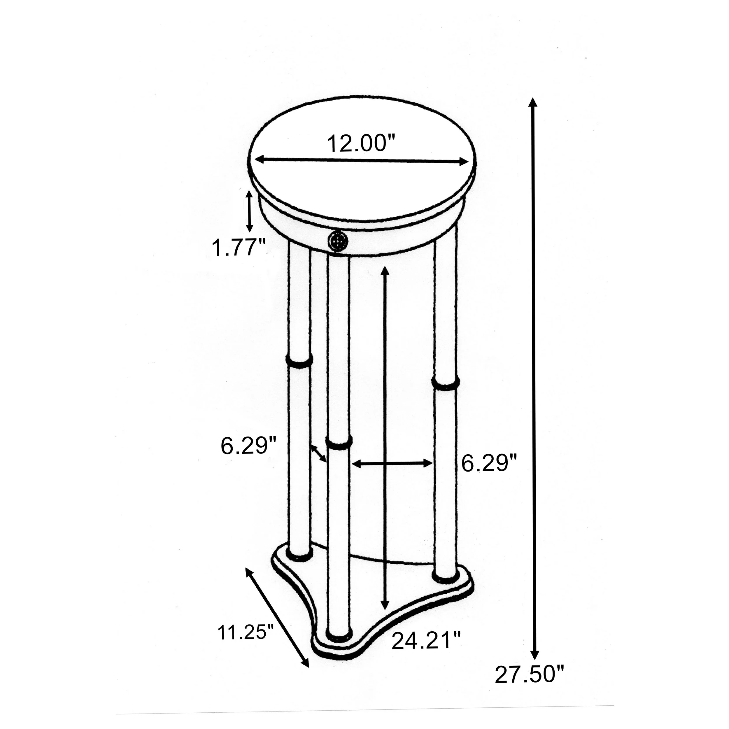 Edie Round Marble Top Plant Stand in Merlot - Image 6