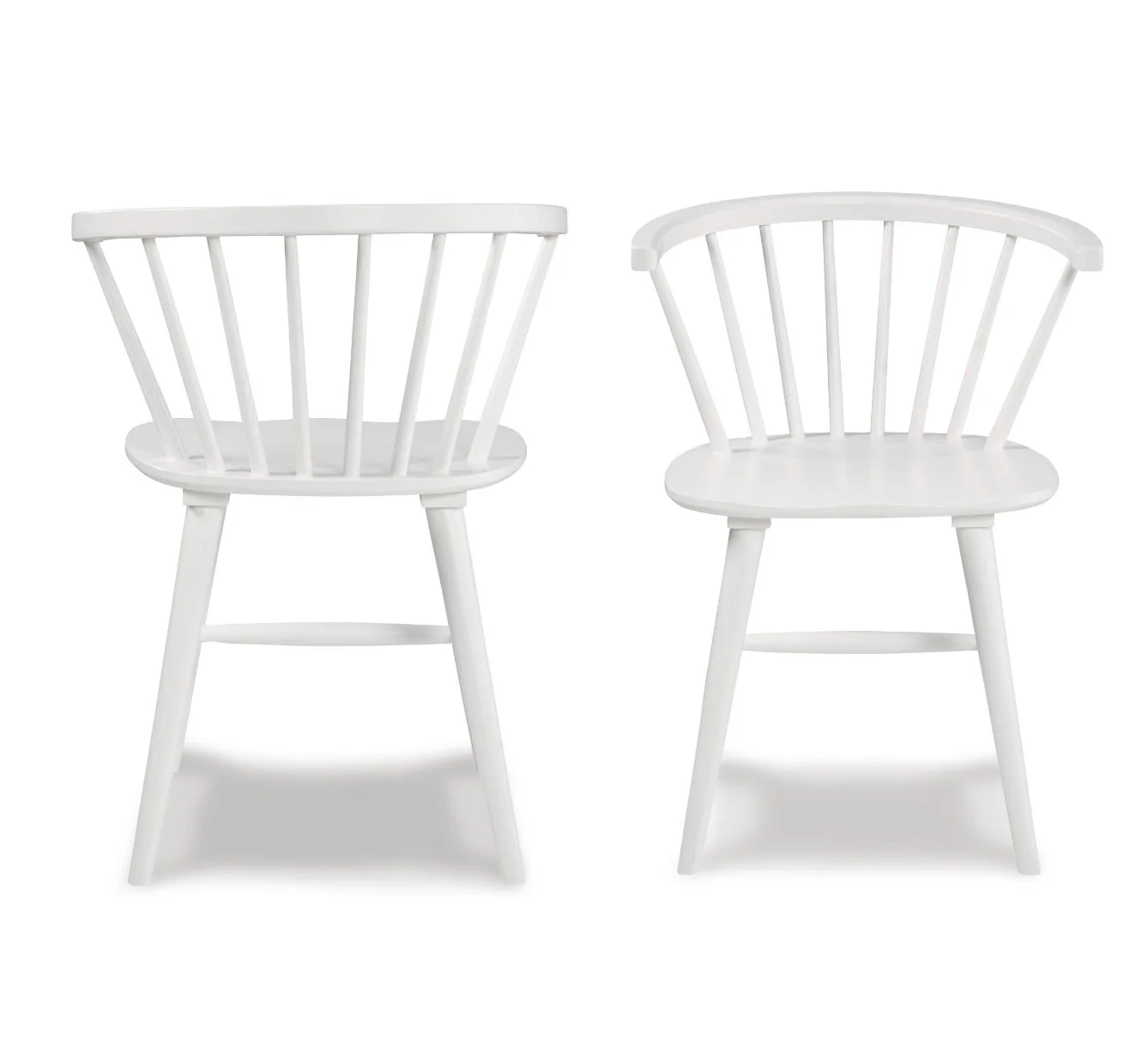 Edo - 5 Piece Dining Set, Trestle Dining Table With 4 Windsor Chairs - White - Image 7