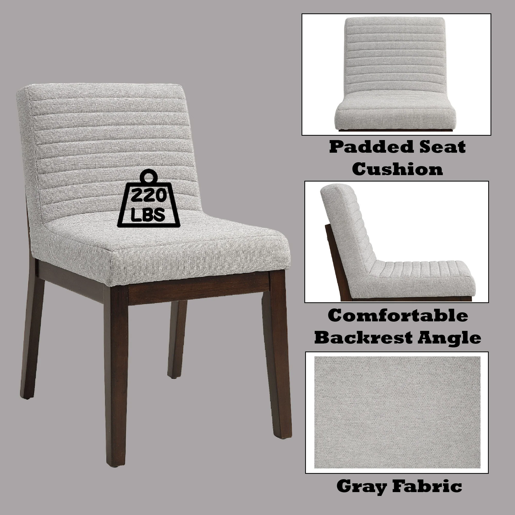 Edwyn - Linen Side Chair (Set of 2) - Gray - Image 3