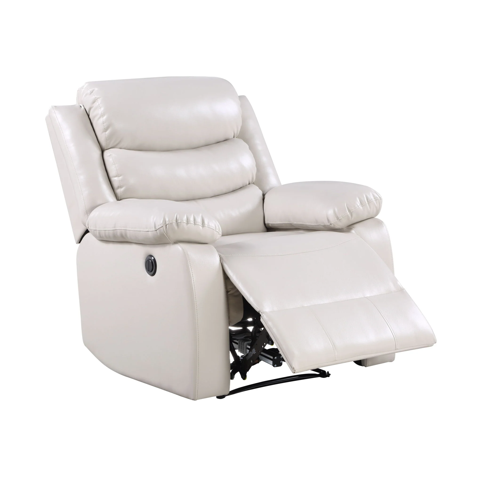Eilbra - Synthetic Leather Power Motion Recliner - Beige - Image 6
