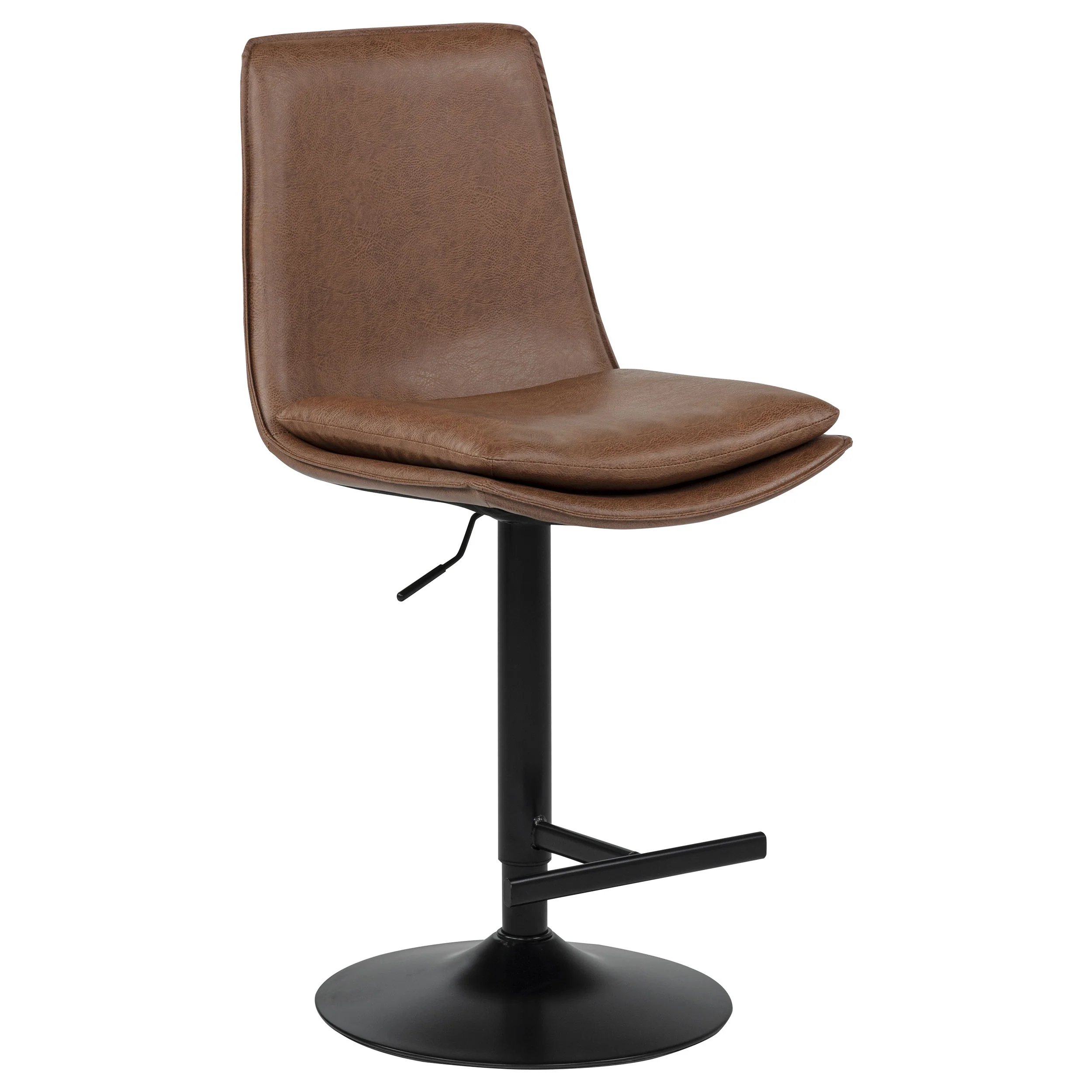 Eldridge Faux Leather Adjustable Bar Stool in Coffee - Image 4