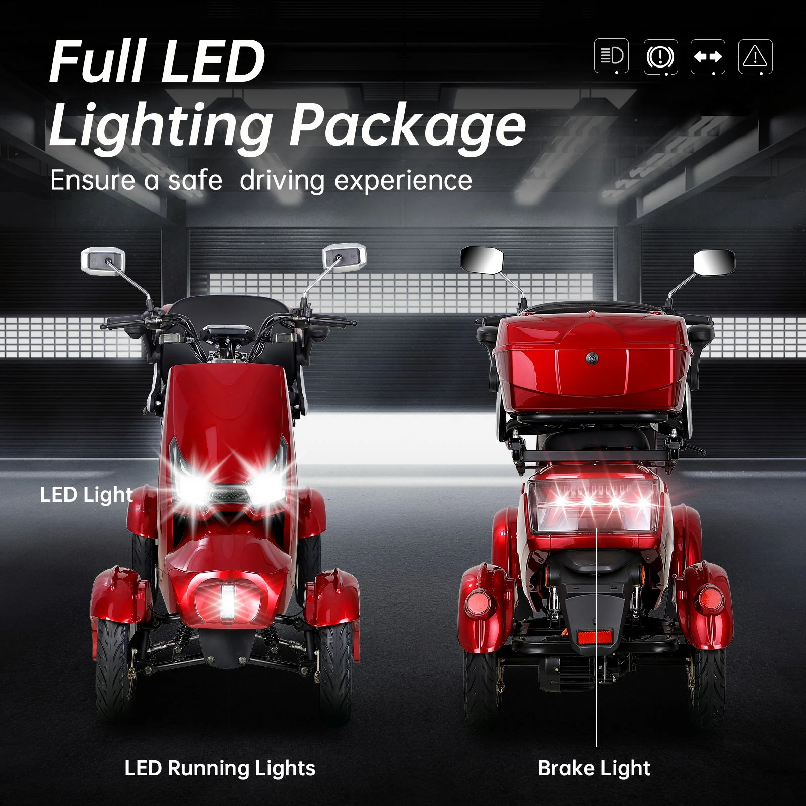 Electric Mobility Scooter With Big Size And High Power - Red - Image 5