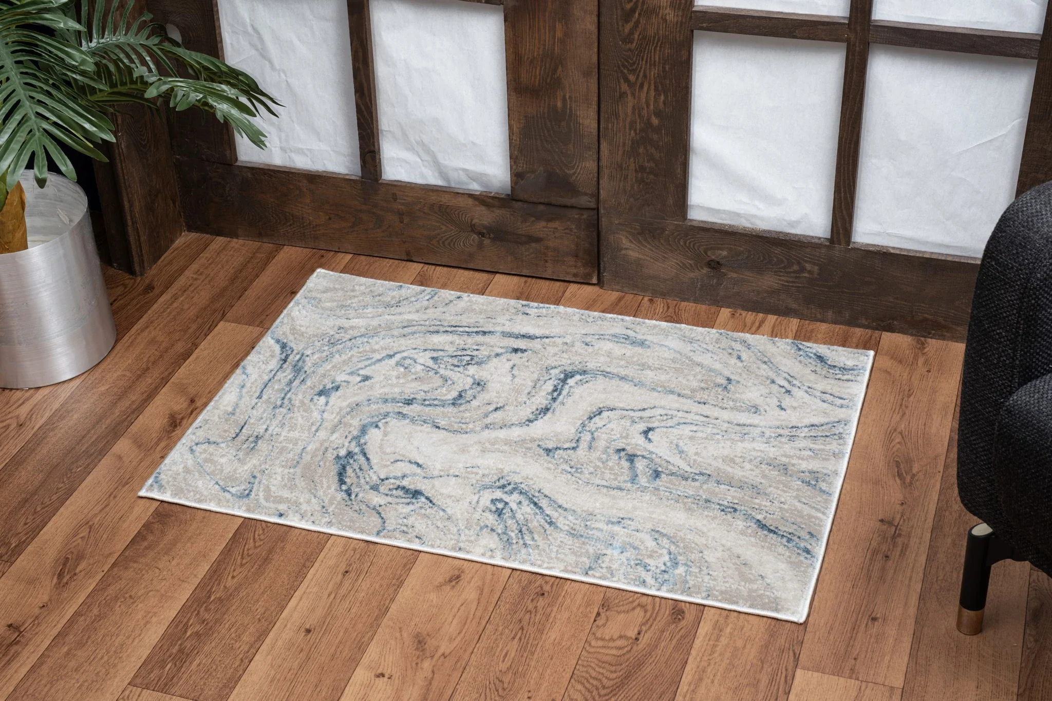 Elegance - 5'3" X 7'3" Polyester Area Rug - Ivory - Image 6