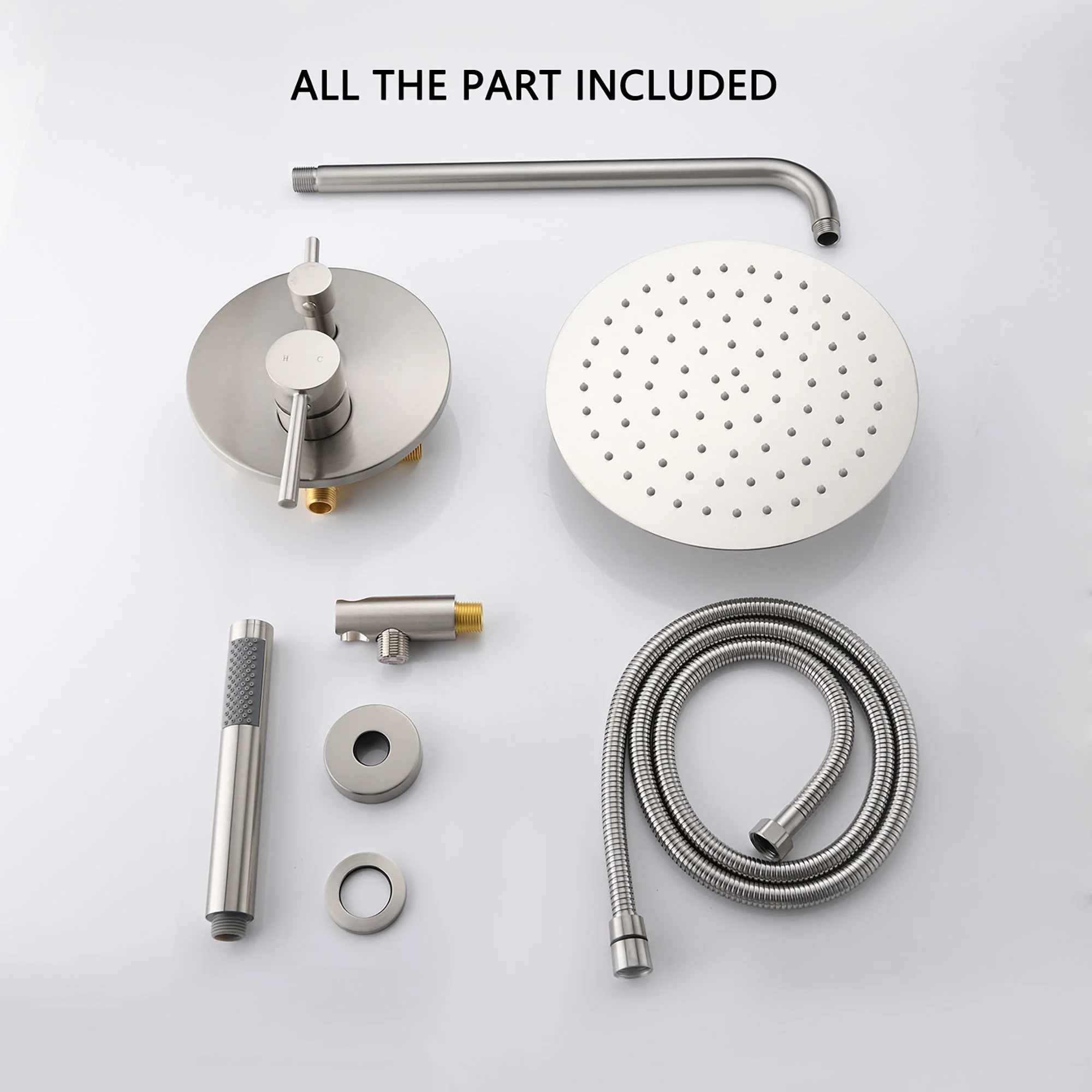 Elegant 10" Round Rain Shower Head And Handheld Set With Adjustable Tilt And Dual Modes - Image 10