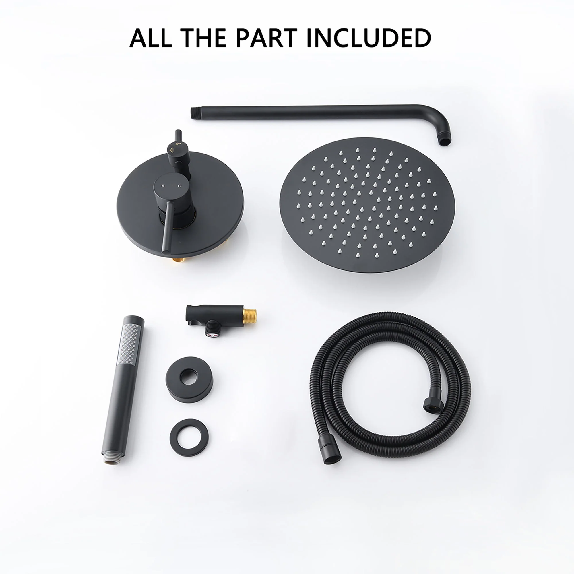 Elegant 10" Round Rain Shower Head And Handheld Set With Adjustable Tilt And Dual Modes - Image 8