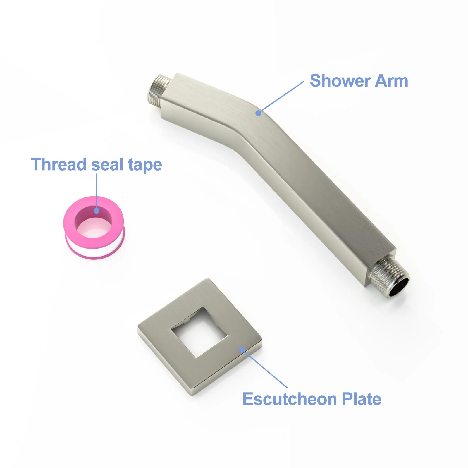 Elegant 6" Shower Arm With Flange, Stainless Steel Construction For Rain Shower Heads - Image 11