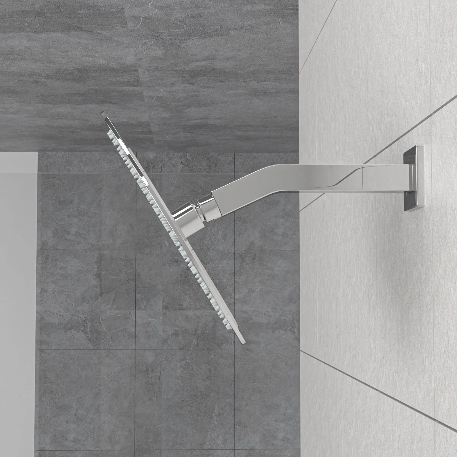Elegant 6" Shower Arm With Flange, Stainless Steel Construction For Rain Shower Heads - Image 15