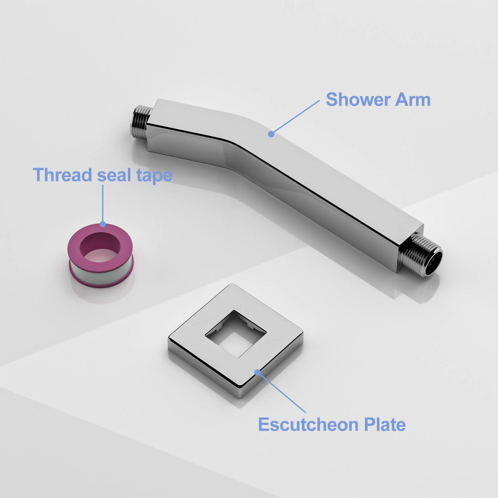 Elegant 6" Shower Arm With Flange, Stainless Steel Construction For Rain Shower Heads - Image 7