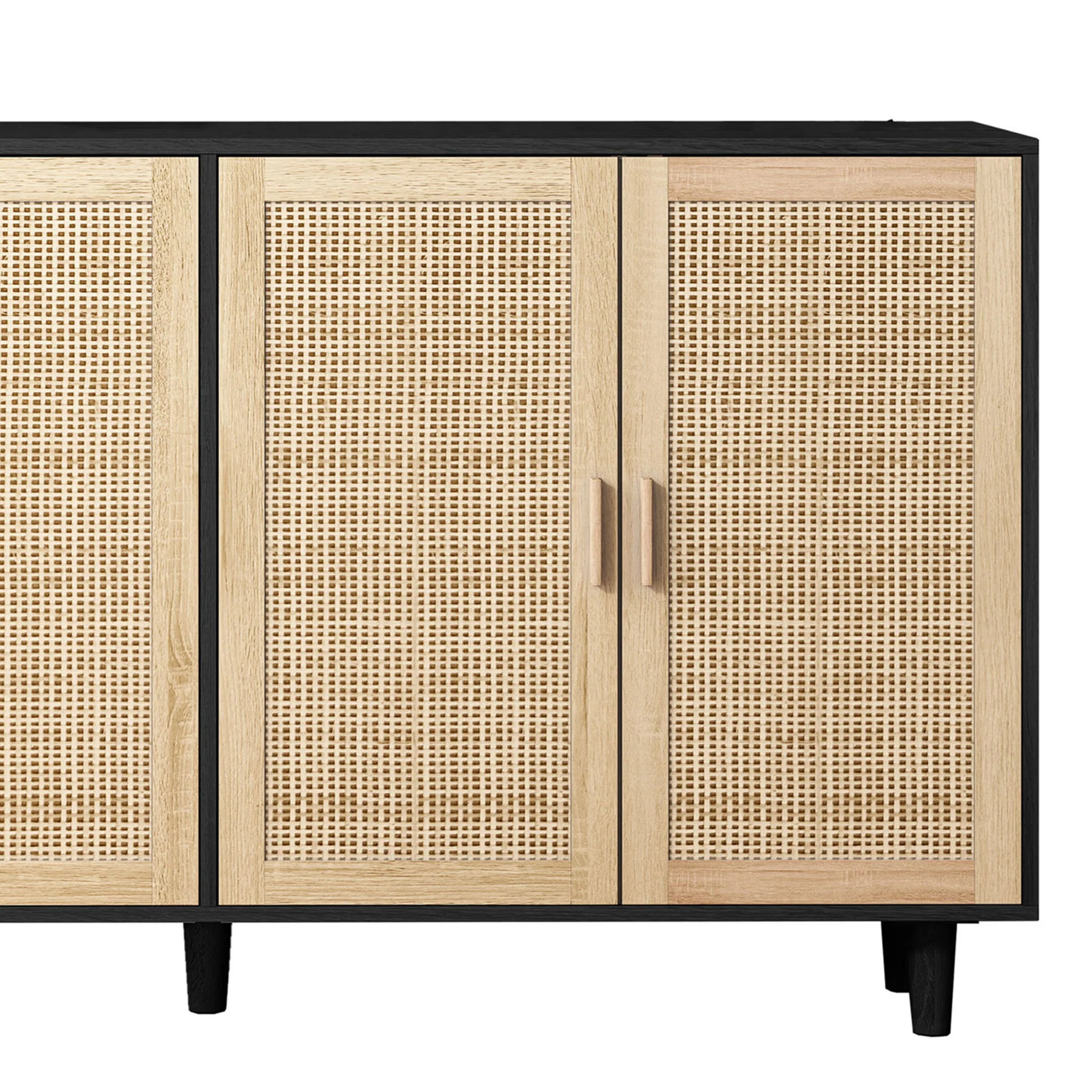 Elegant And Functional Rattan Decorative Storage Cabinet With 4 Doors - Image 3
