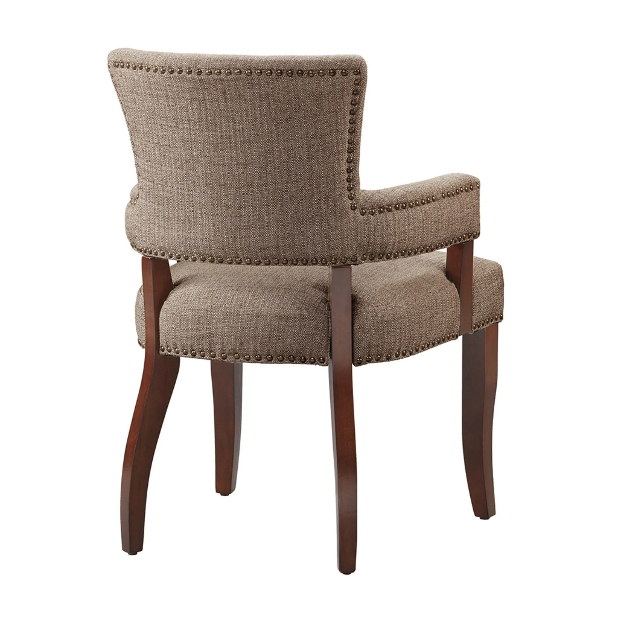 Elegant Arm Dining Chair With Brass Nail Head Detailing - Image 11
