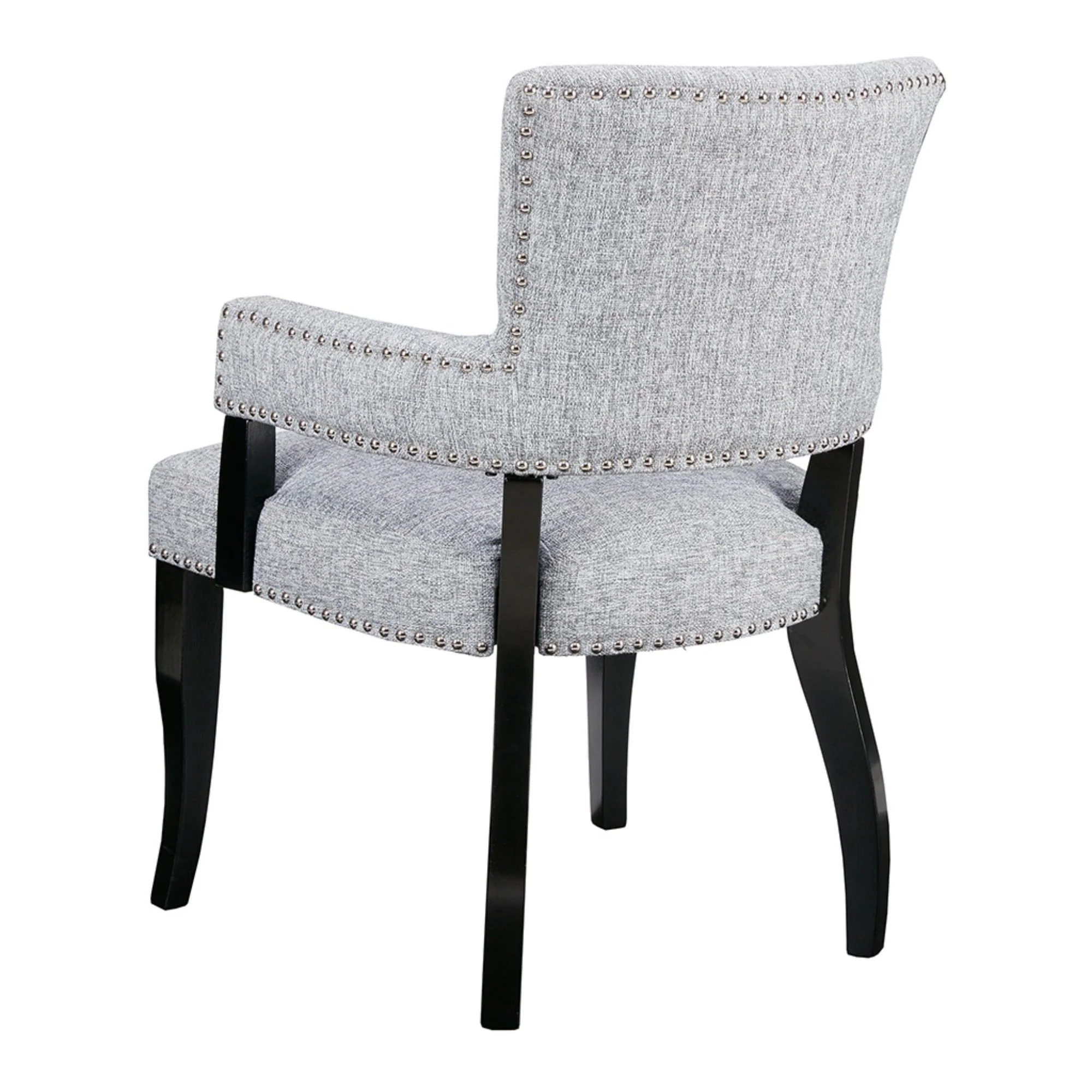 Elegant Arm Dining Chair With Brass Nail Head Detailing - Image 12