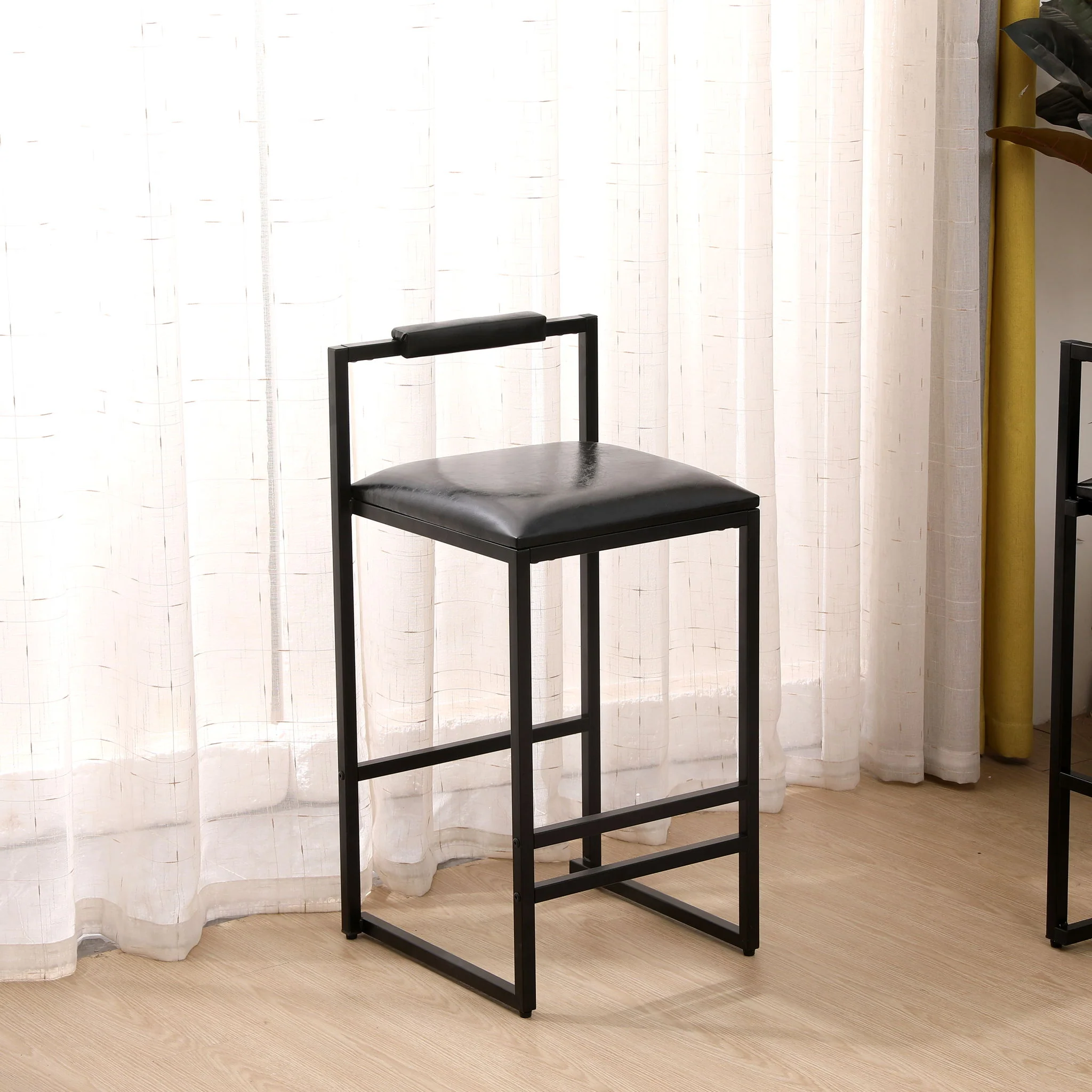 Elegant Bar Stool Set With Backrest And Footrest, Counter Height (Set of 2) - Image 5
