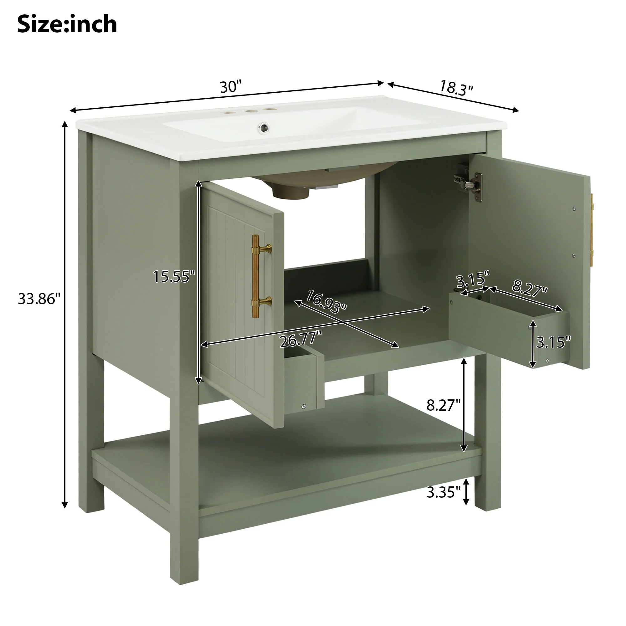 Elegant Bathroom Vanity With Ceramic Sink And Versatile Storage - Image 4