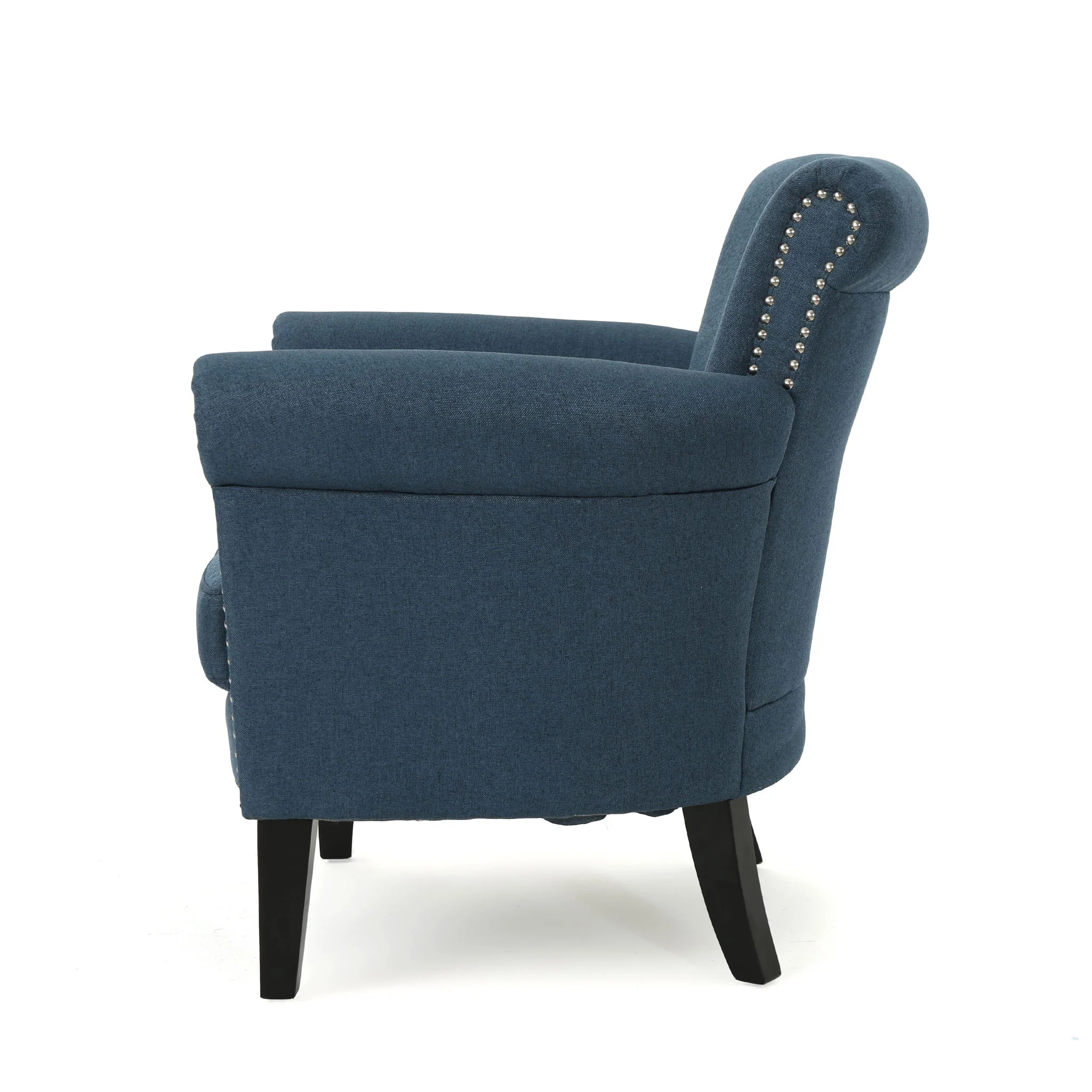 Elegant Club Chair With Nailhead Trim And Birch Wood Legs - Image 3