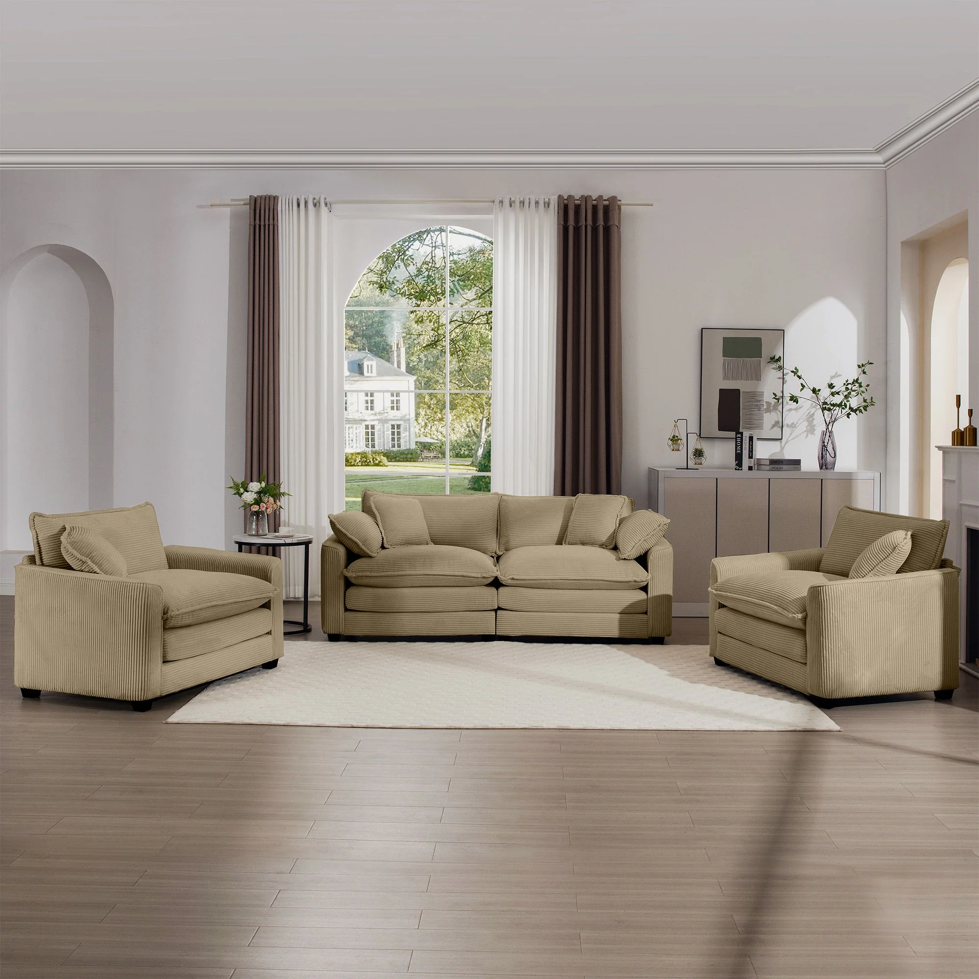Elegant Oversized Sectional Sofa Set With Deep Seats And Flexible Layout - Image 139