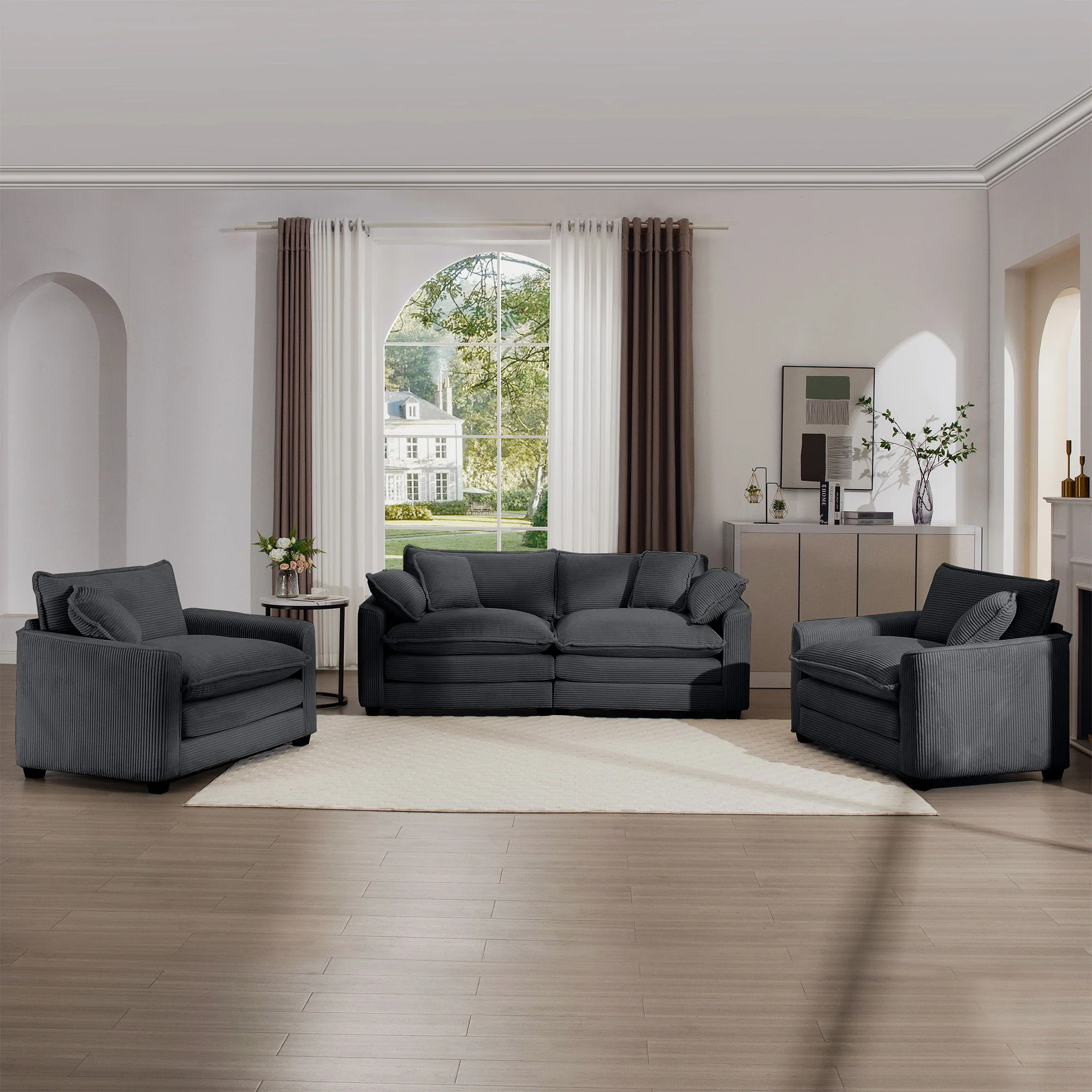 Elegant Oversized Sectional Sofa Set With Deep Seats And Flexible Layout - Image 166