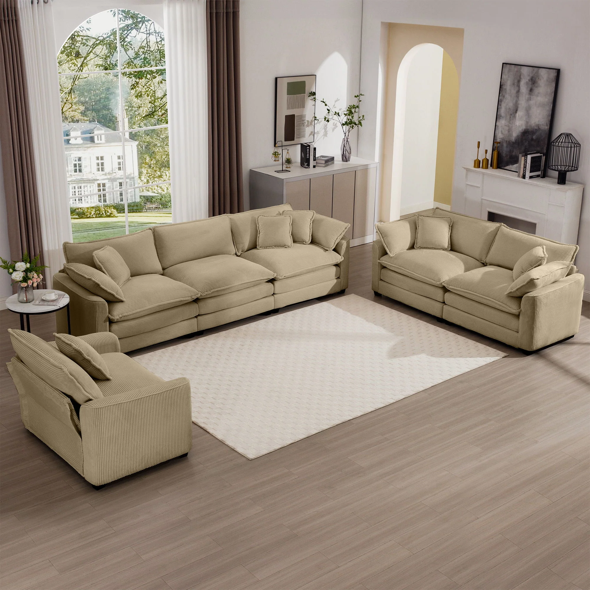 Elegant Oversized Sectional Sofa Set With Deep Seats And Flexible Layout - Image 88