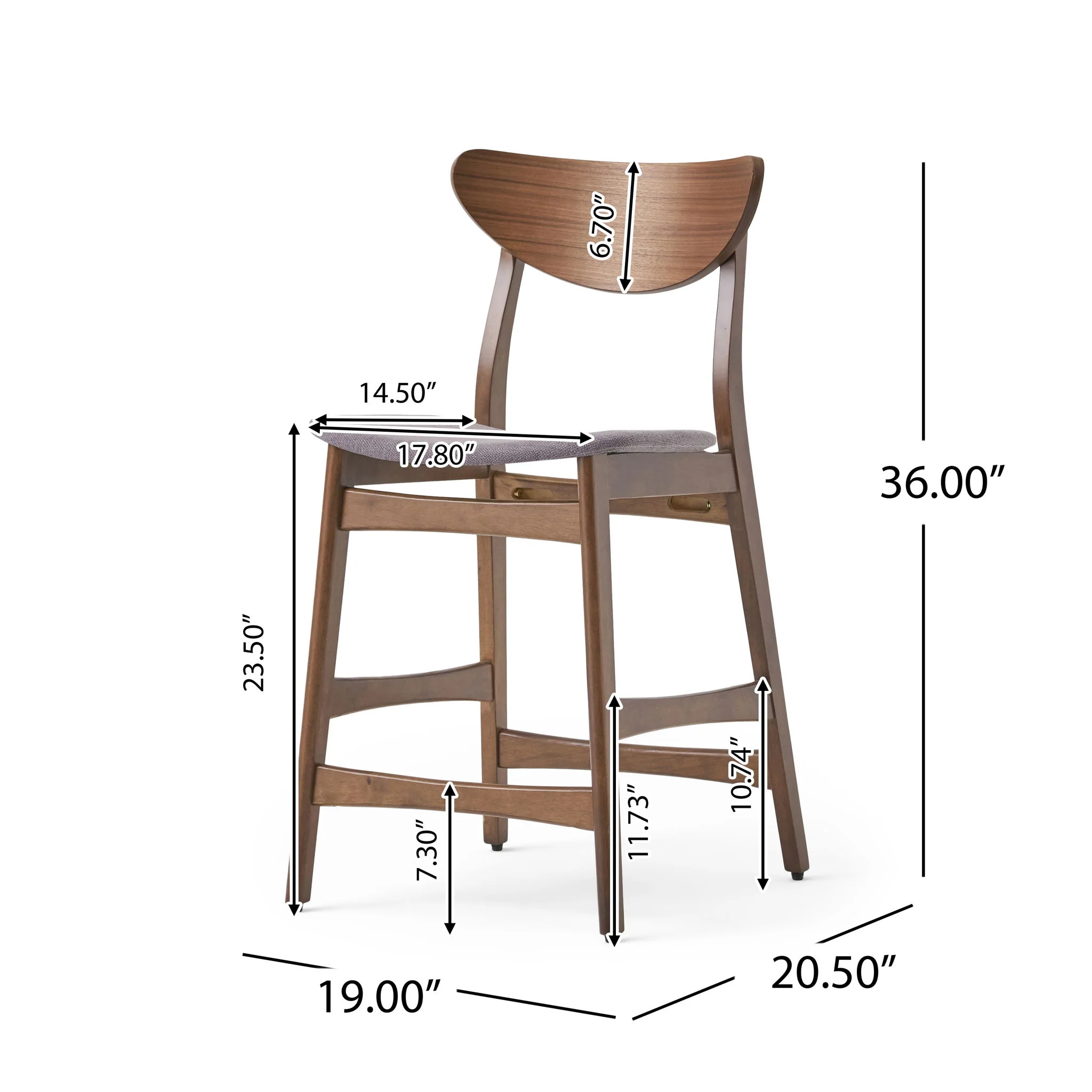 Elegant Counter Height Chair With Cushioned Seat - Image 3