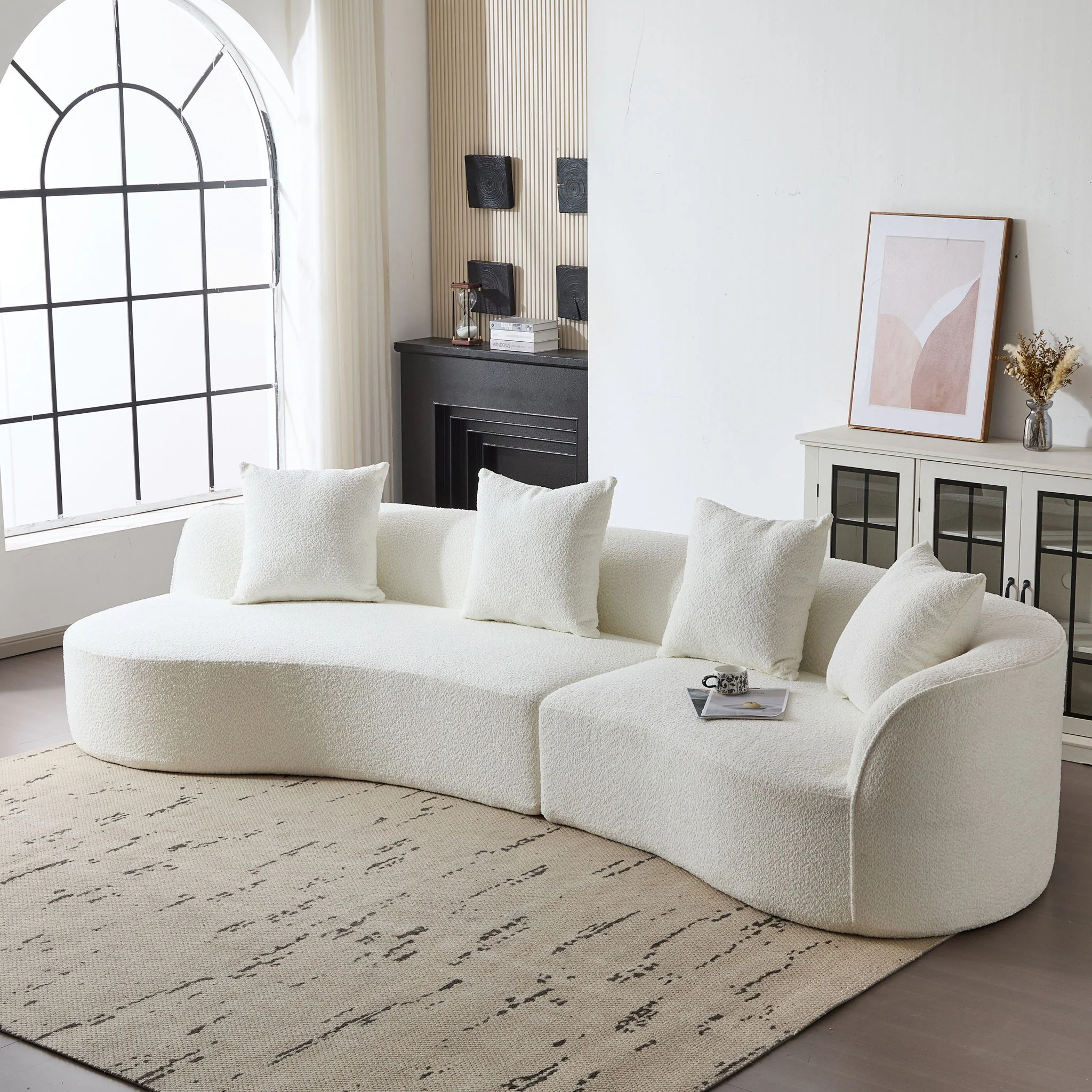 Elegant Curved Sectional Sofa With Full Foam Comfort - Image 25