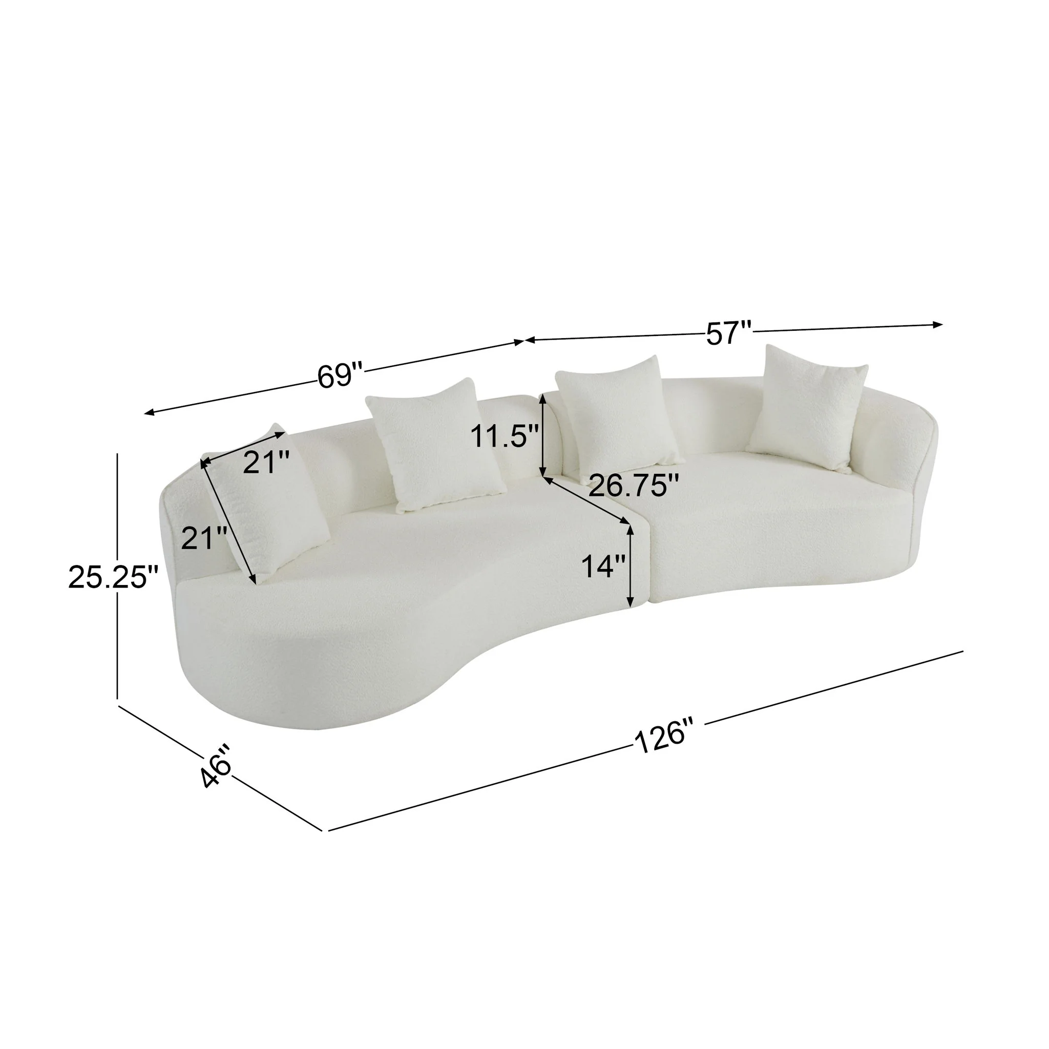 Elegant Curved Sectional Sofa With Full Foam Comfort - Image 28