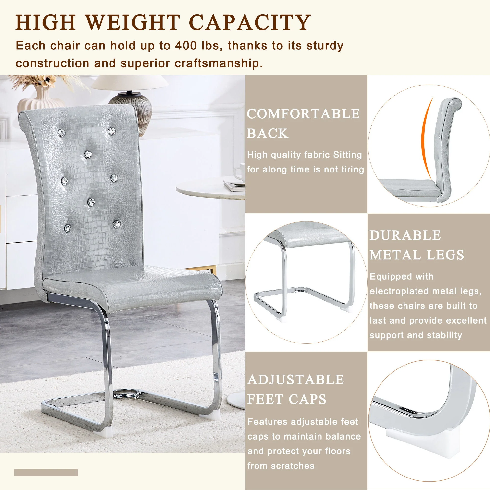 Elegant Design Upholstered Dining Chairs - Image 33