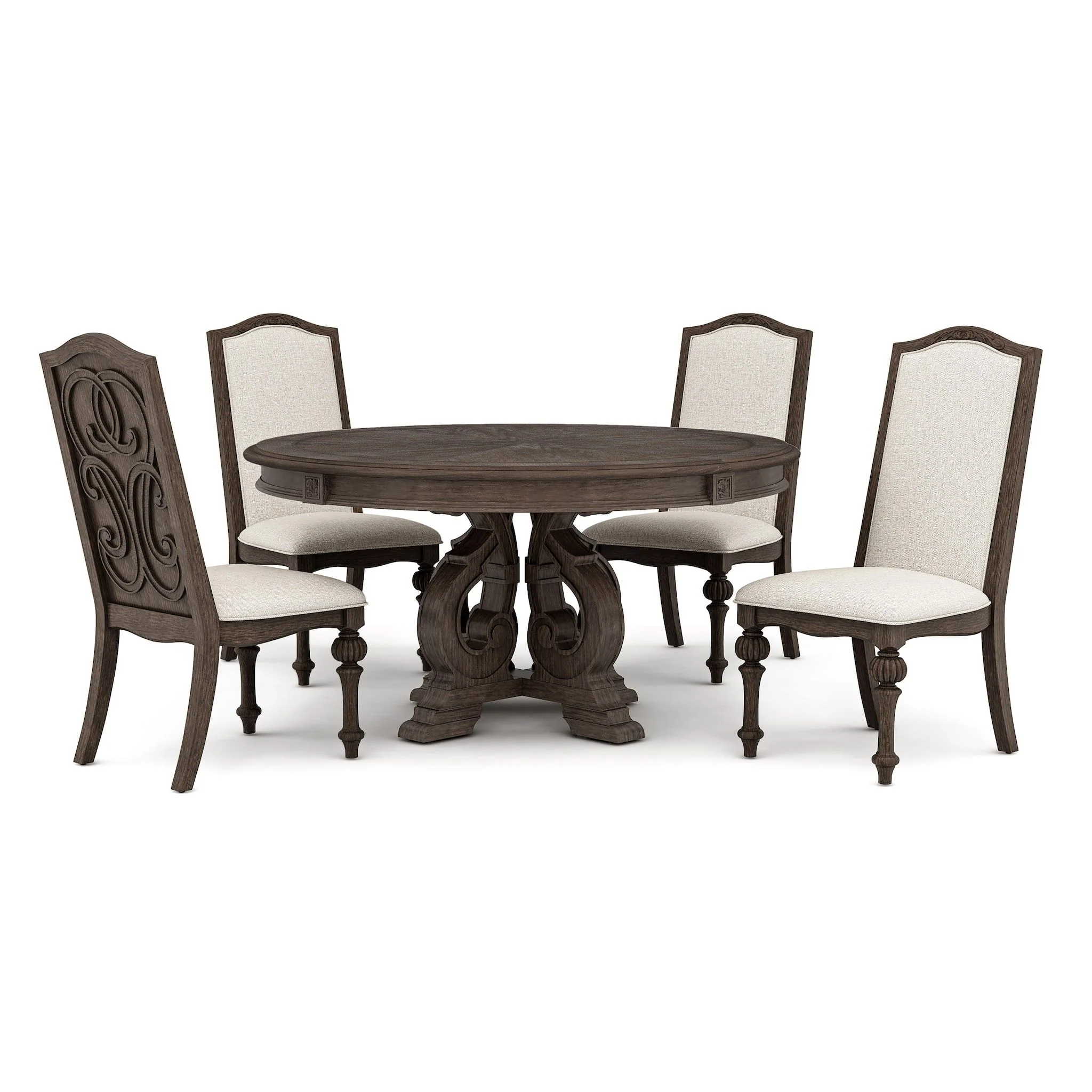 Elegant Dining Set Round Table And Side Chairs - Image 2
