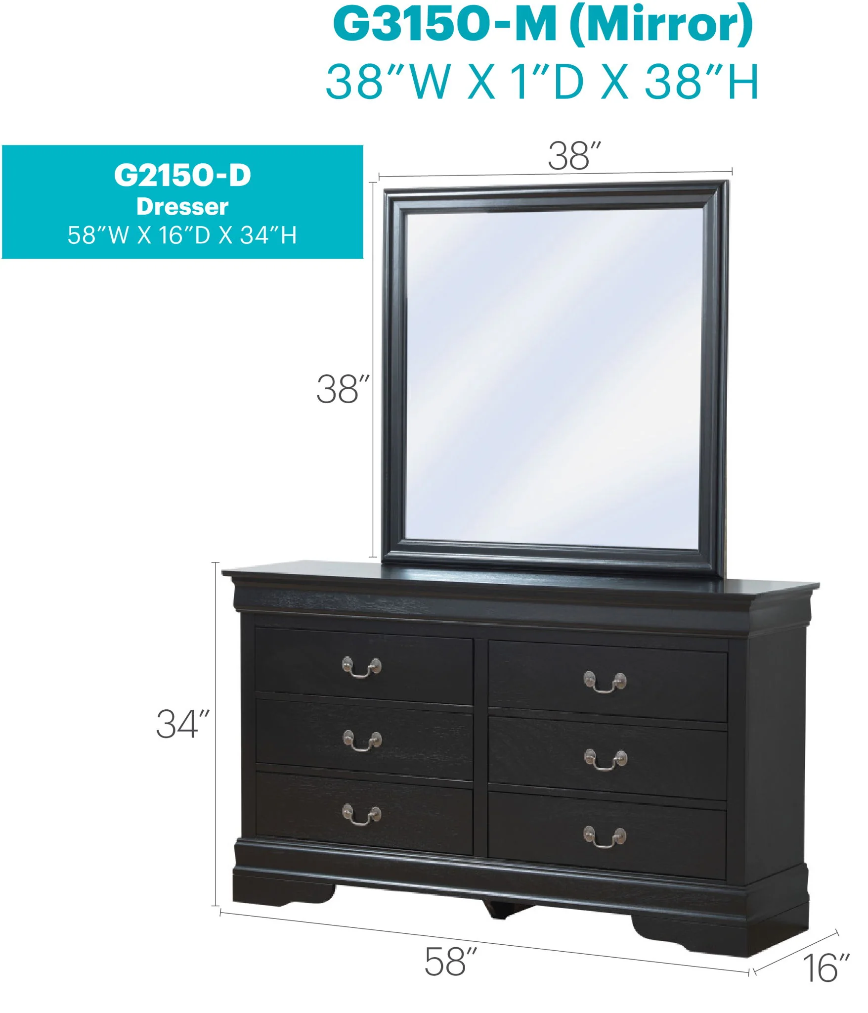 Elegant Dresser - Black - Image 3